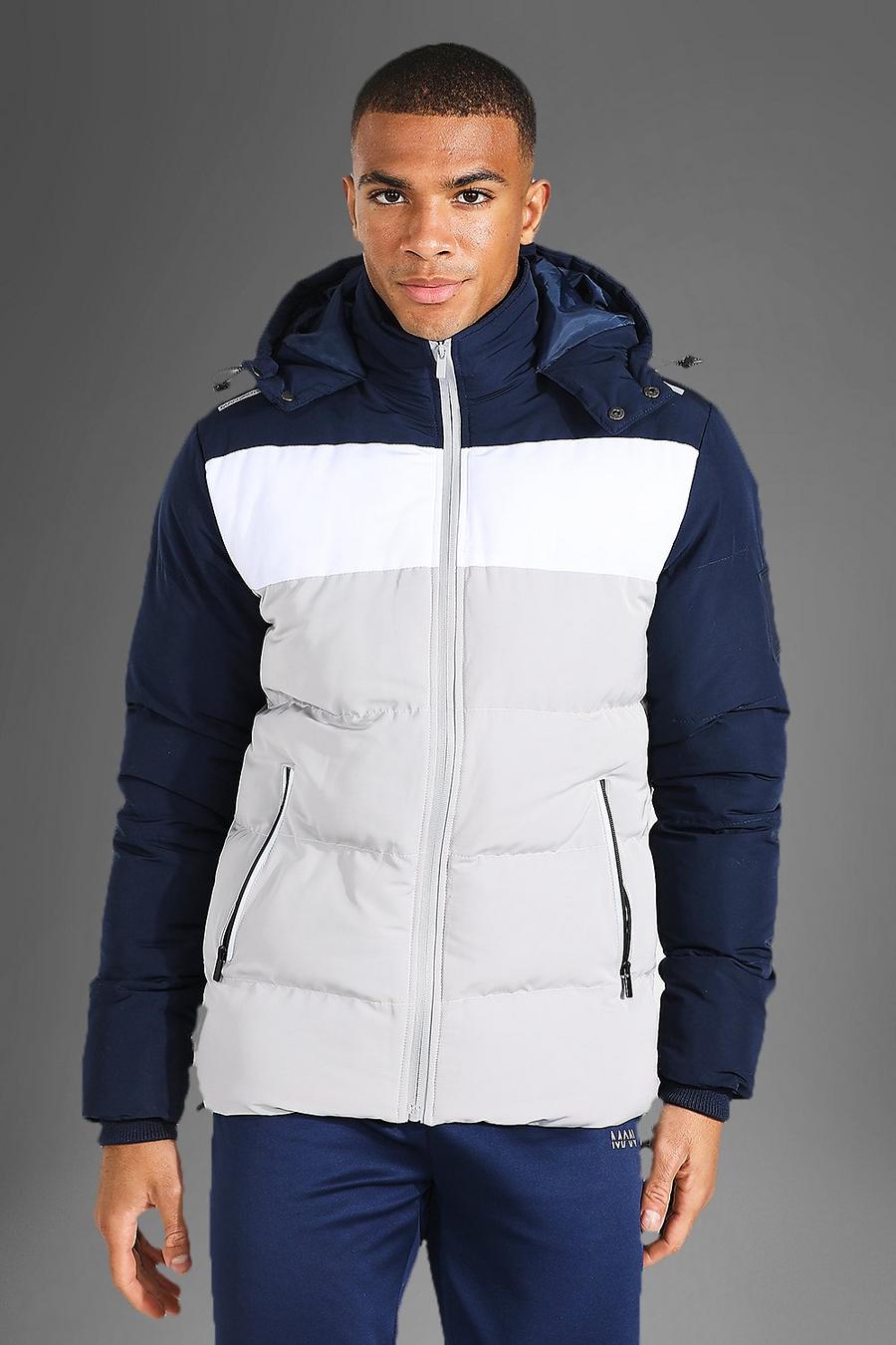 Man Active Colorblock Steppjacke, Navy image number 1