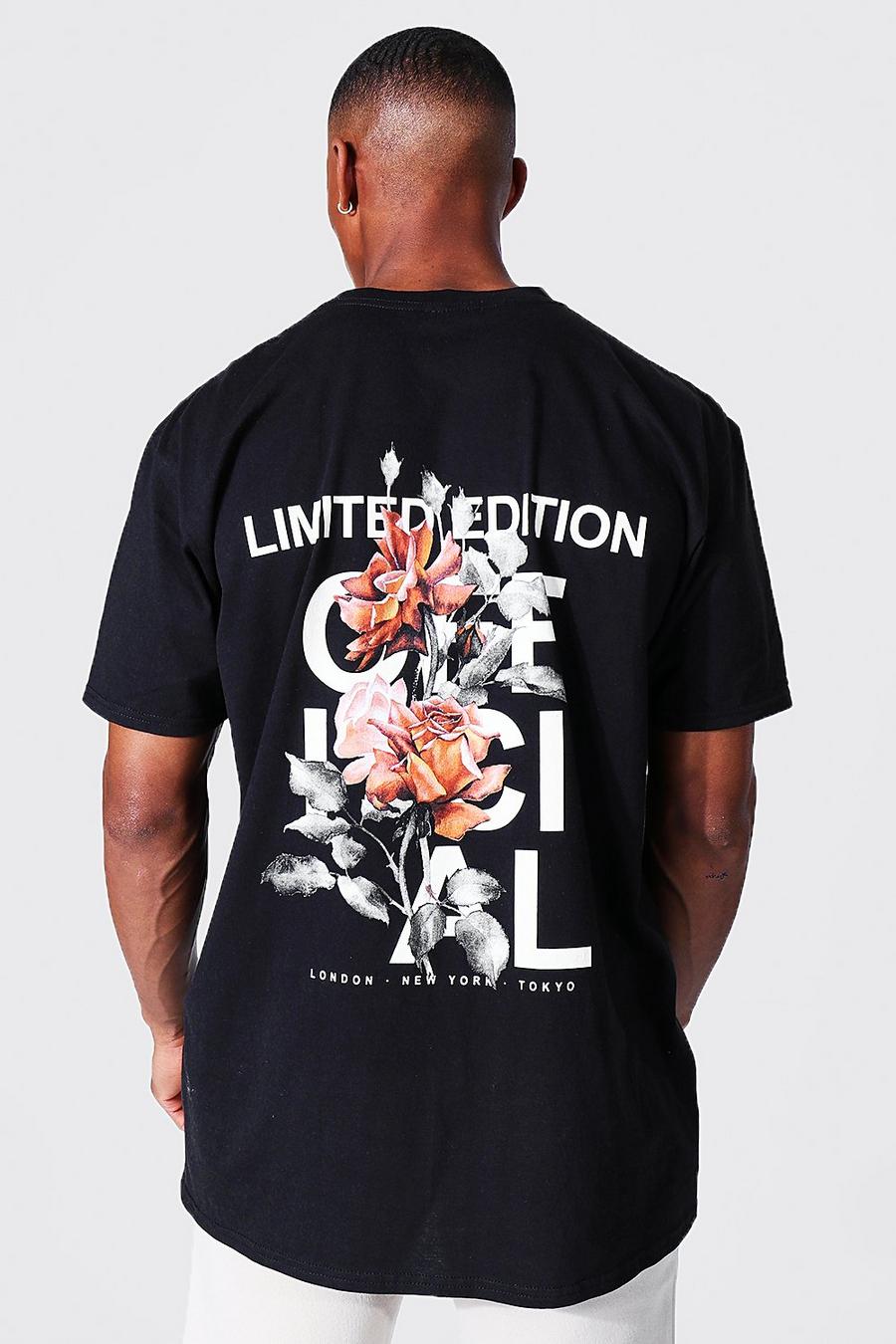 Oversize Official T-Shirt mit Print hinten, Black image number 1