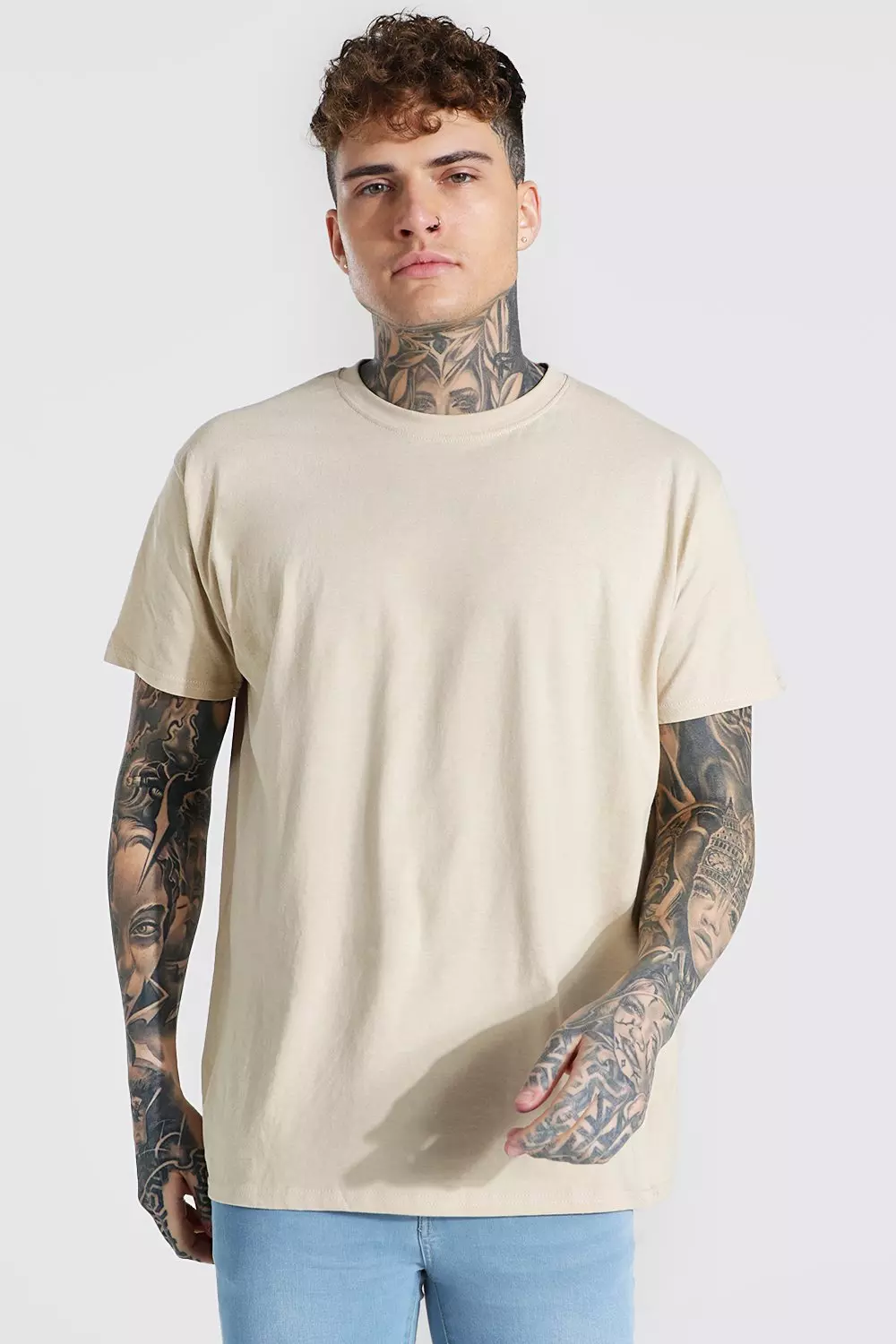 Boohoo Shirt Mens Medium Tee Striped Los Angeles LA Ca Oversize