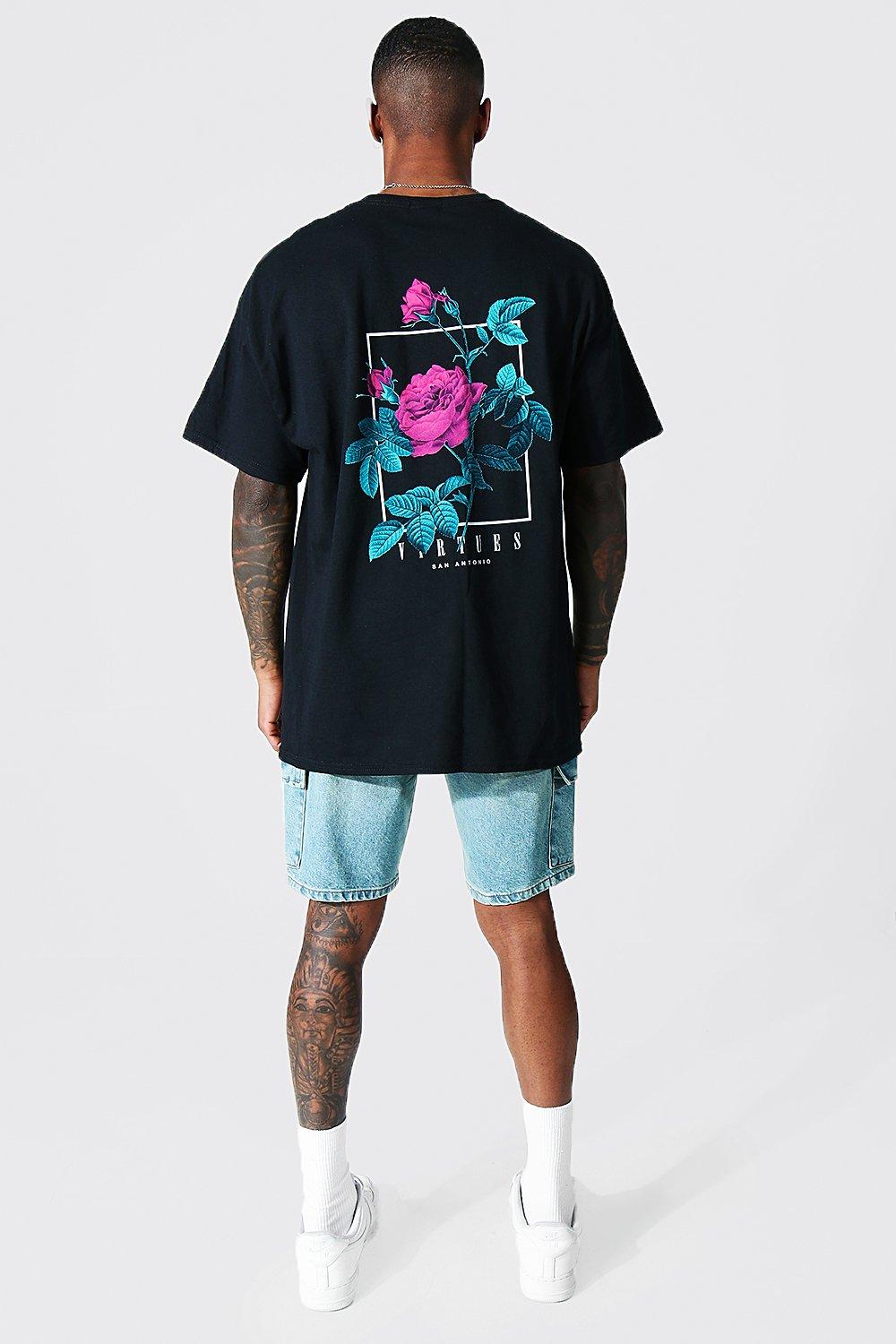 boohooMAN Men's Oversized Virtues Graphic T-Shirt