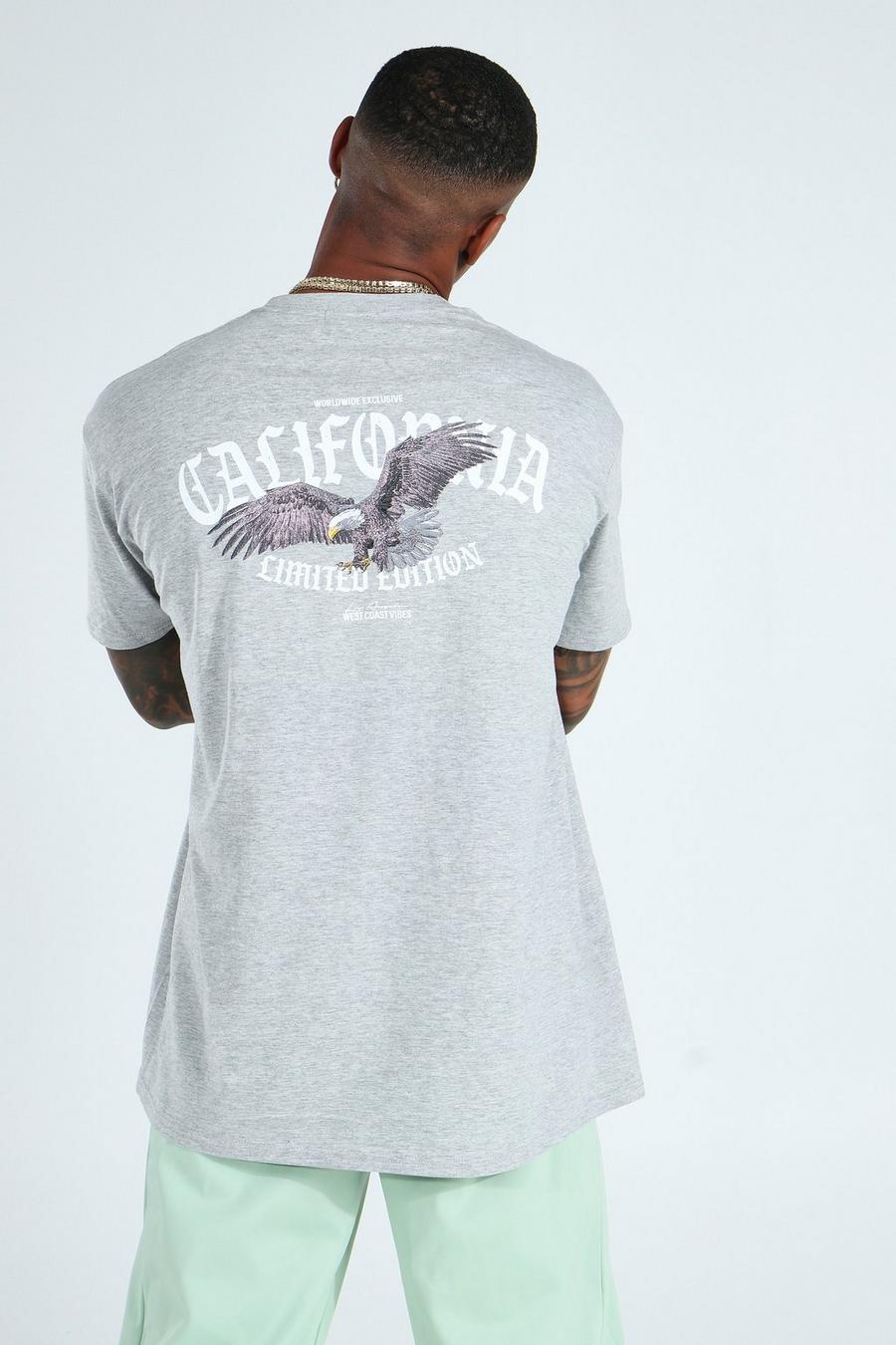 Grey marl Oversized California Graphic T-shirt image number 1