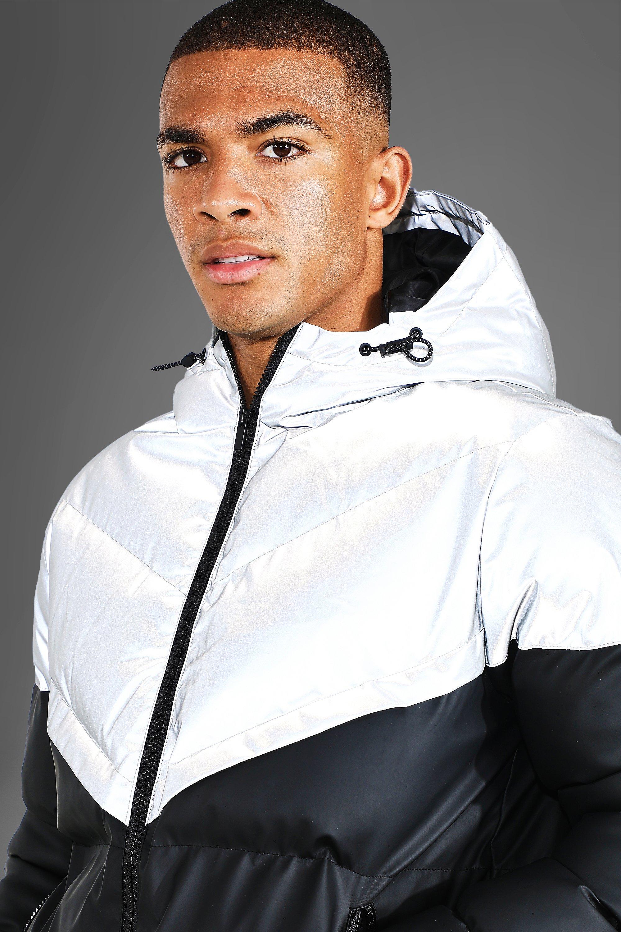 Reflective silver hot sale puffer jacket