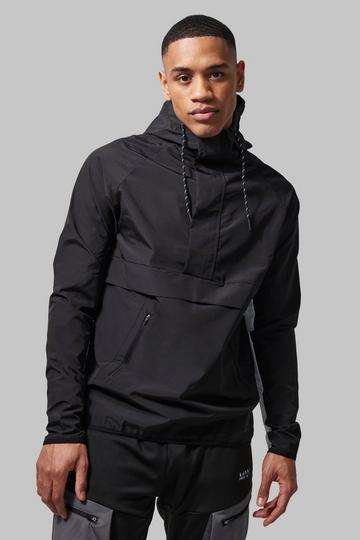 Man Active Color Block Fitness Windbreaker black