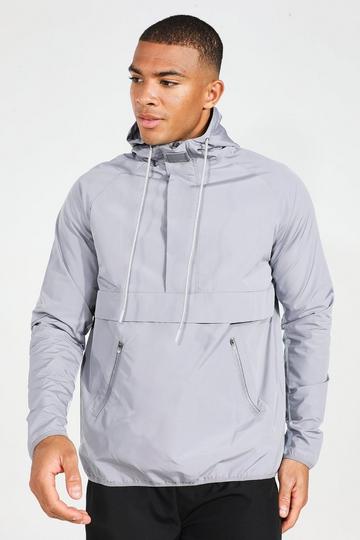 Man Active Gym Colour Block Windbreaker light grey