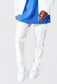 Ecru white Skinny Cargo Contrast Stitch Jogger Trouser