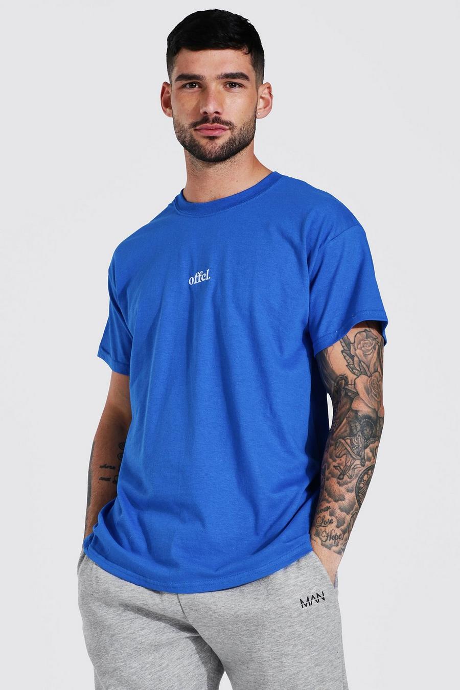 Cobalt blue Offcl T-shirt med brodyr image number 1