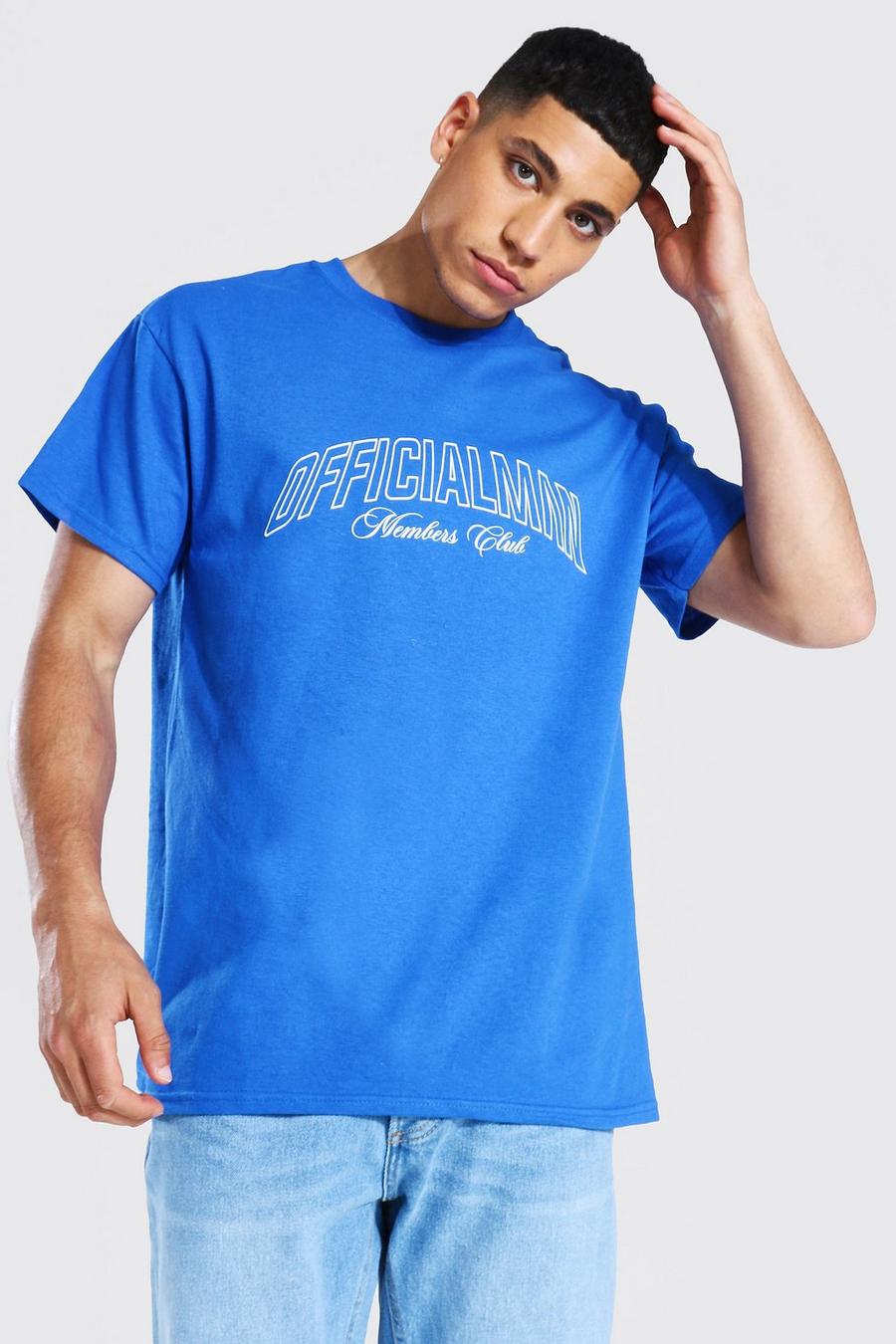 Oversize T-Shirt mit Man Members Club Print, Cobalt blau image number 1