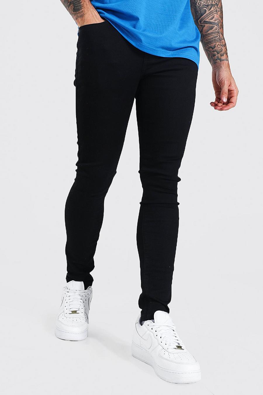 Black svart Super skinny jeans med ekologisk bomull image number 1