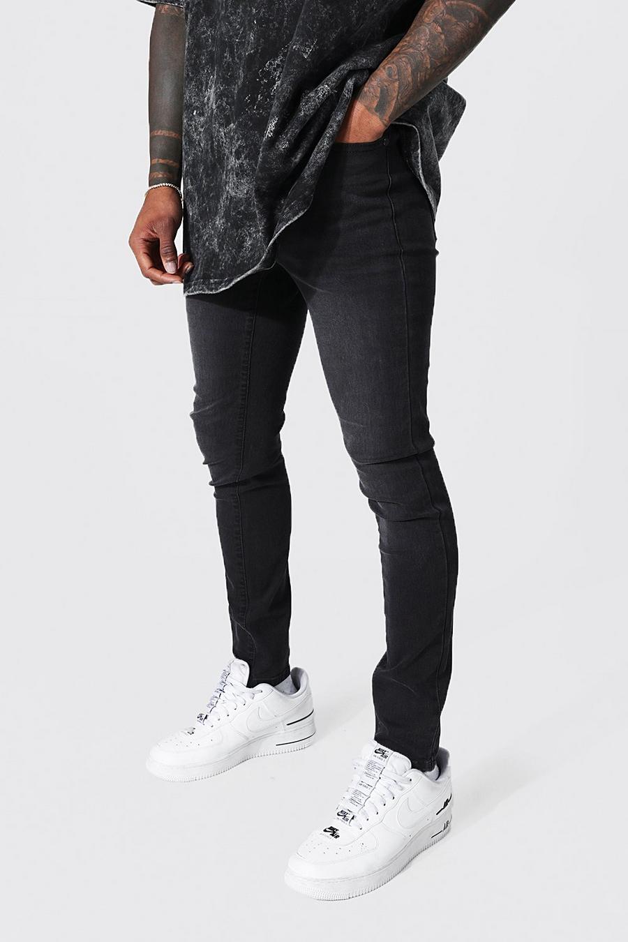 Charcoal grey Super skinny jeans med ekologisk bomull