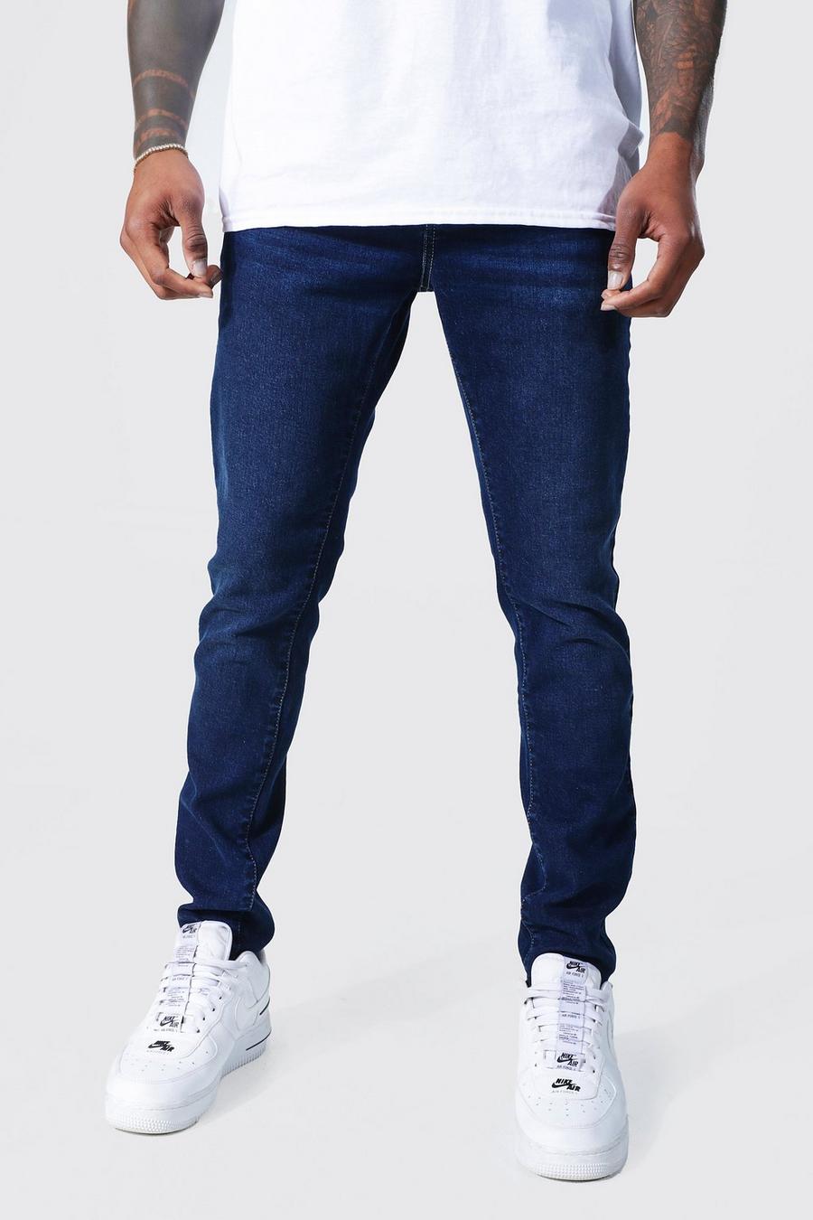 כחול כהה מכנסי סקיני ג'ינס מכותנה אורגנית image number 1