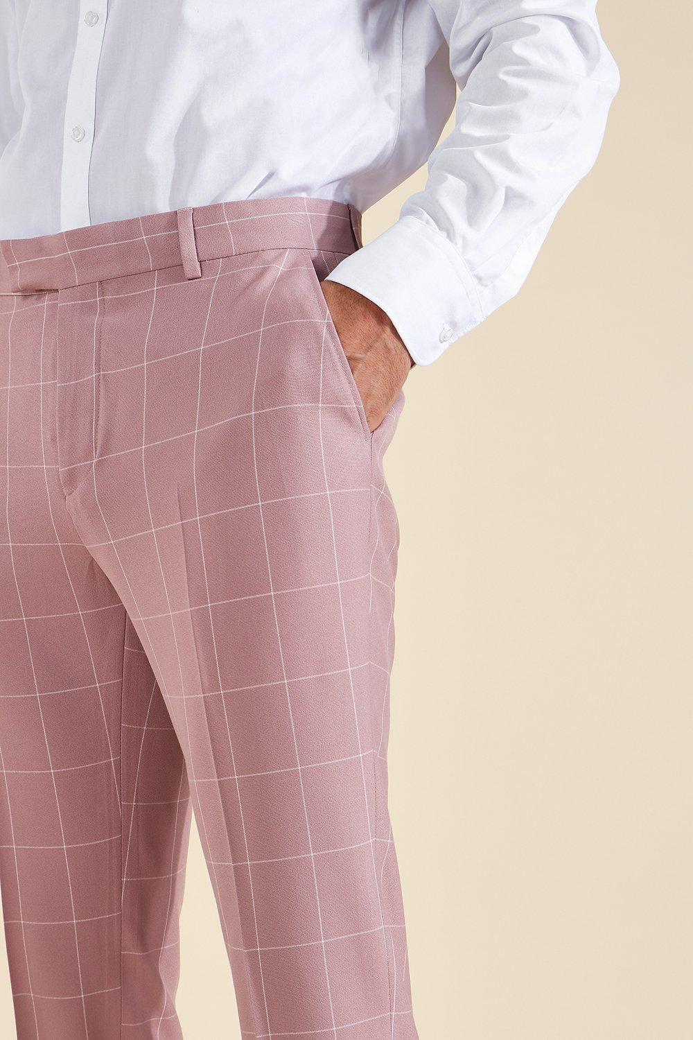 Skinny Windowpane Check Crop Tailored Trouser boohoo