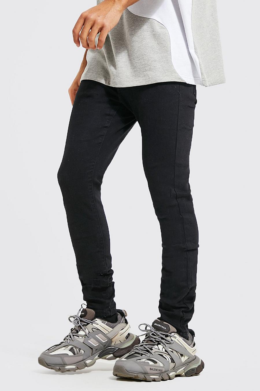 שחור אמיתי ג'ינס סופר סקיני מכיל פוליאסטר ממוחזר image number 1