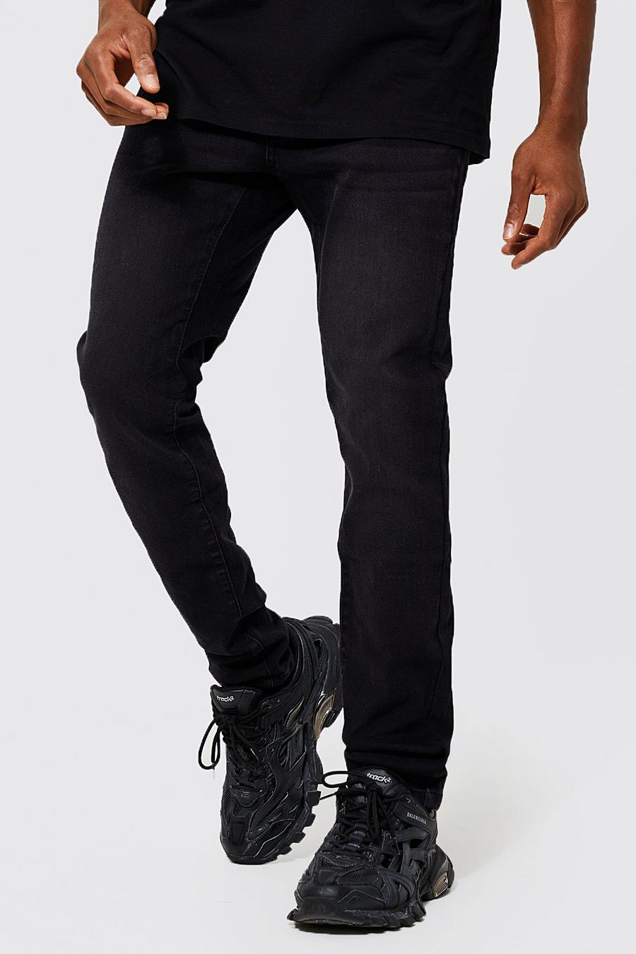 Skinny Stretch Jeans, Washed black