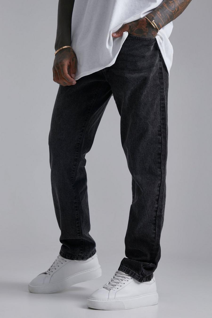 Charcoal grey Jeans med raka ben image number 1