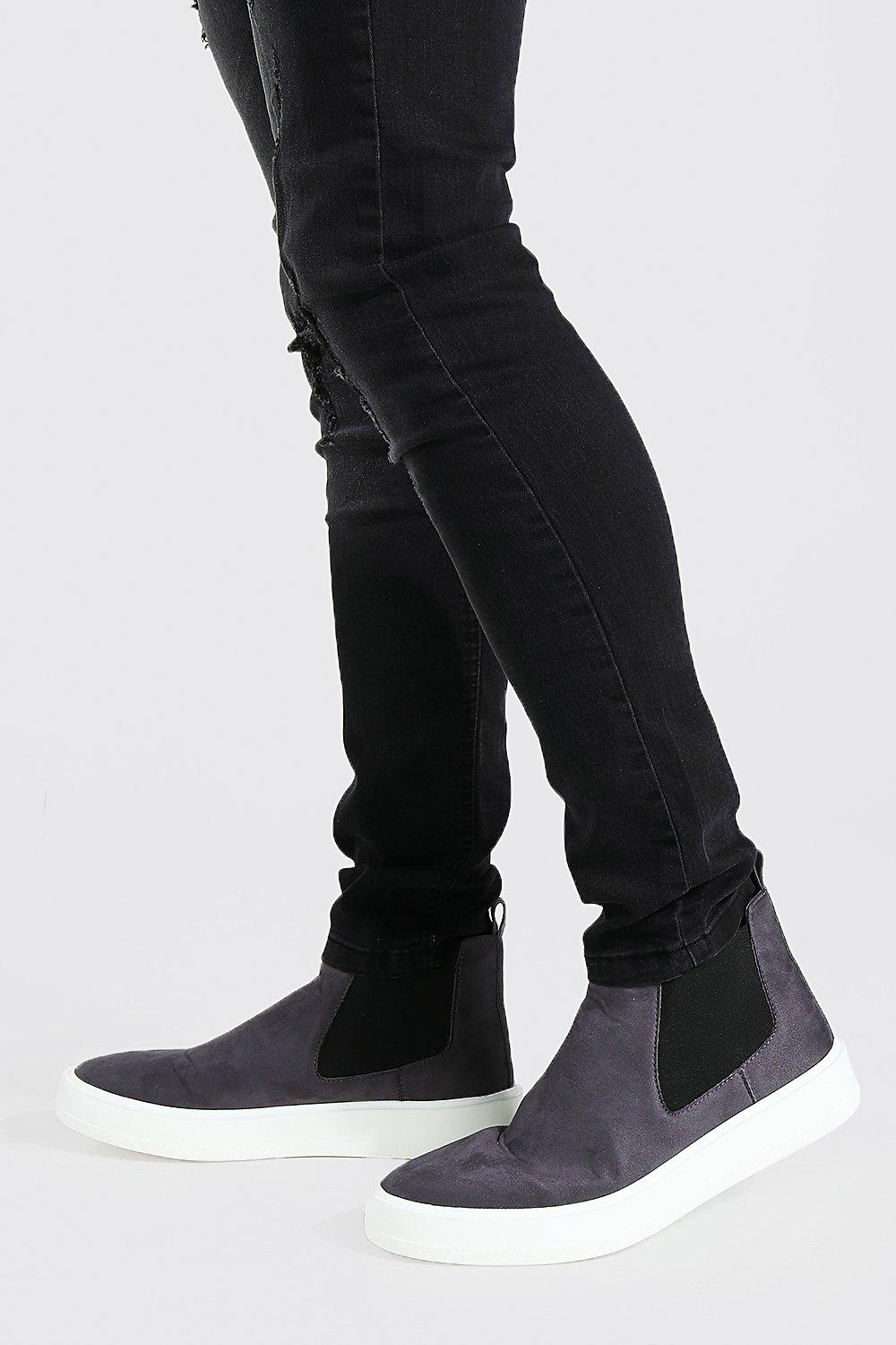 Faux Suede Sneakers Sole Chelsea Boot