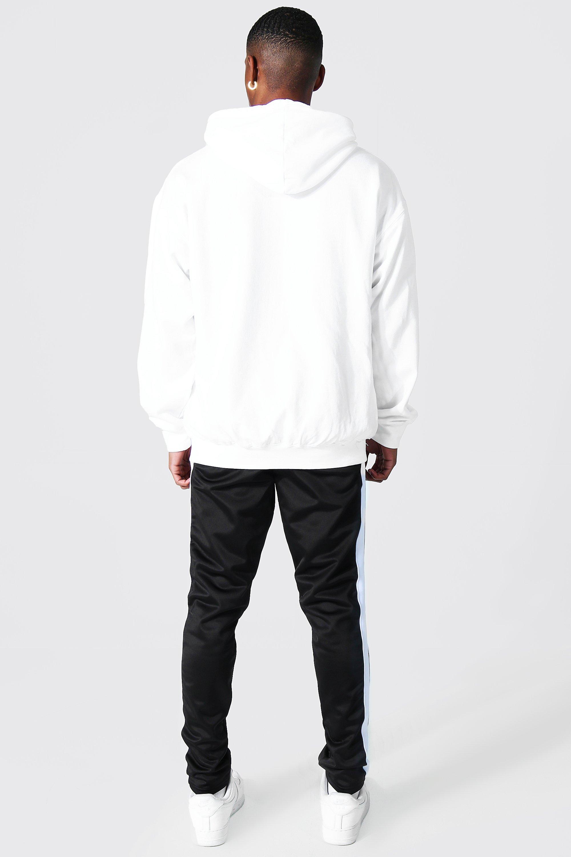 Boohoo man white outlet hoodie