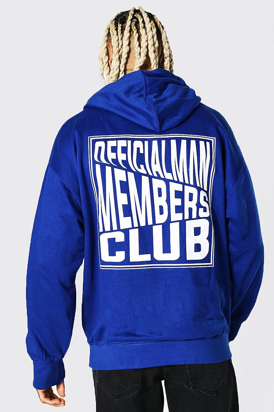 Cobalt blå Official MAN Oversize hoodie med tryck bak image number 1