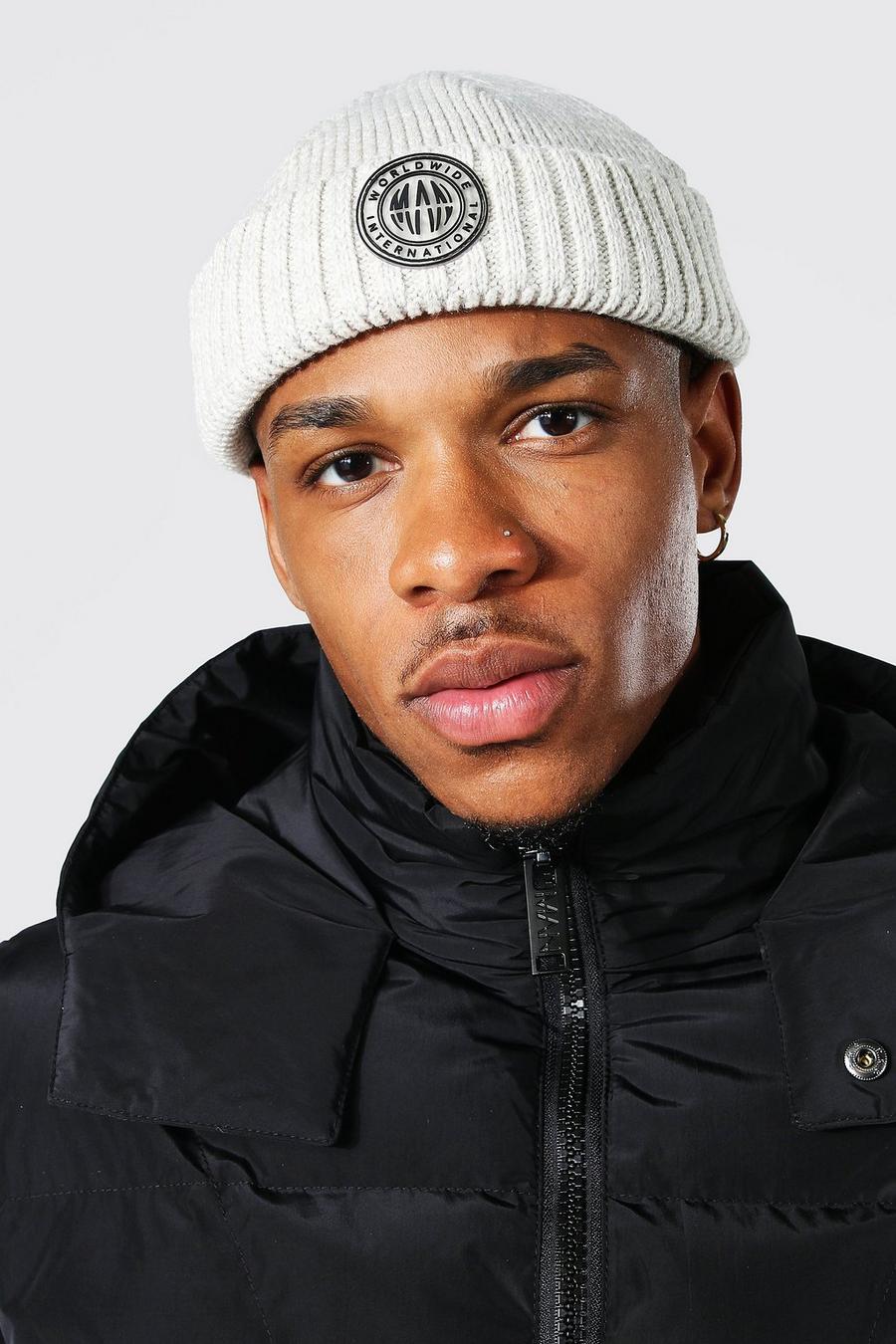 Light grey Plated Man Badge Micro Beanie image number 1