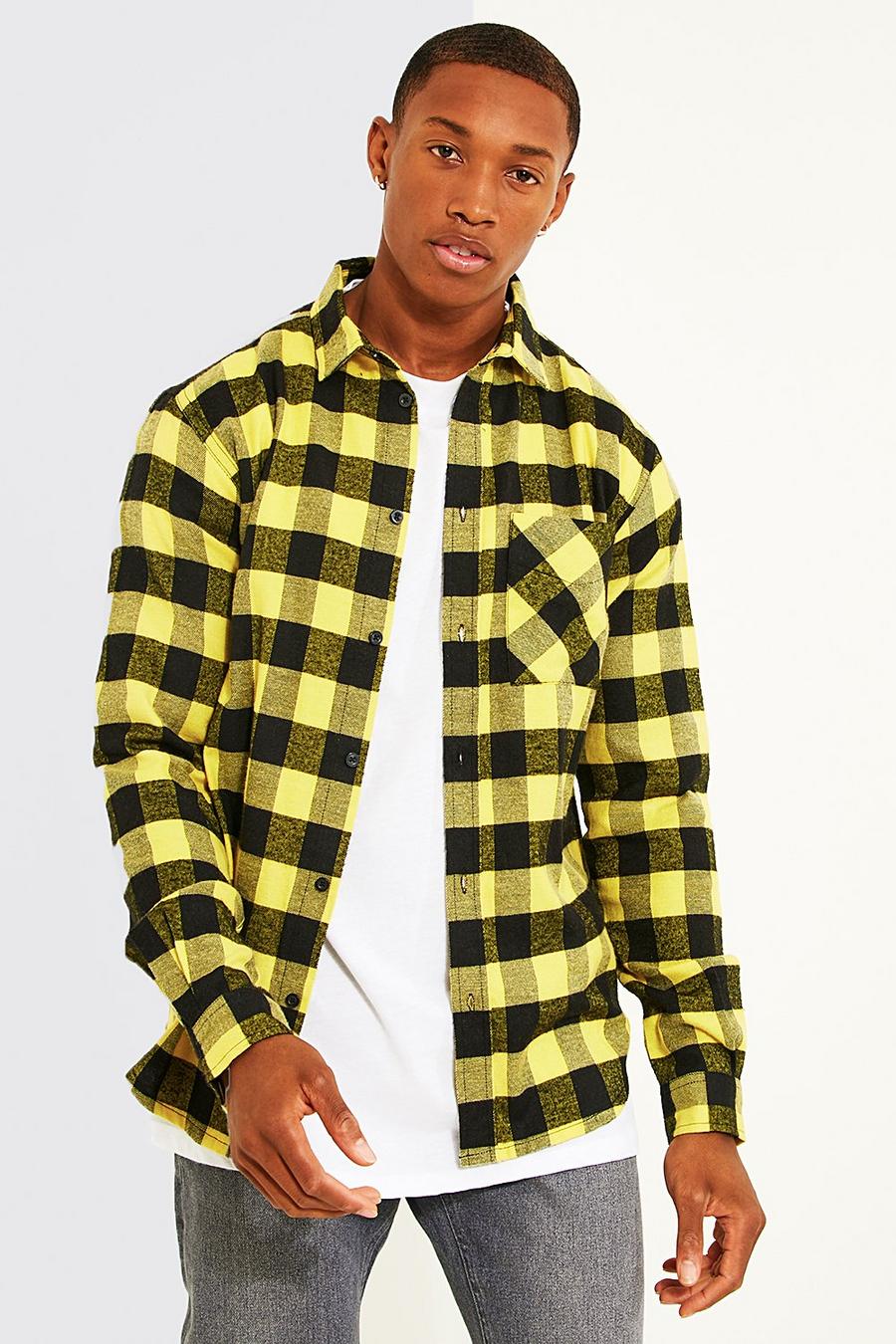 Camicia Regular Fit a quadri con maniche lunghe, Yellow giallo image number 1