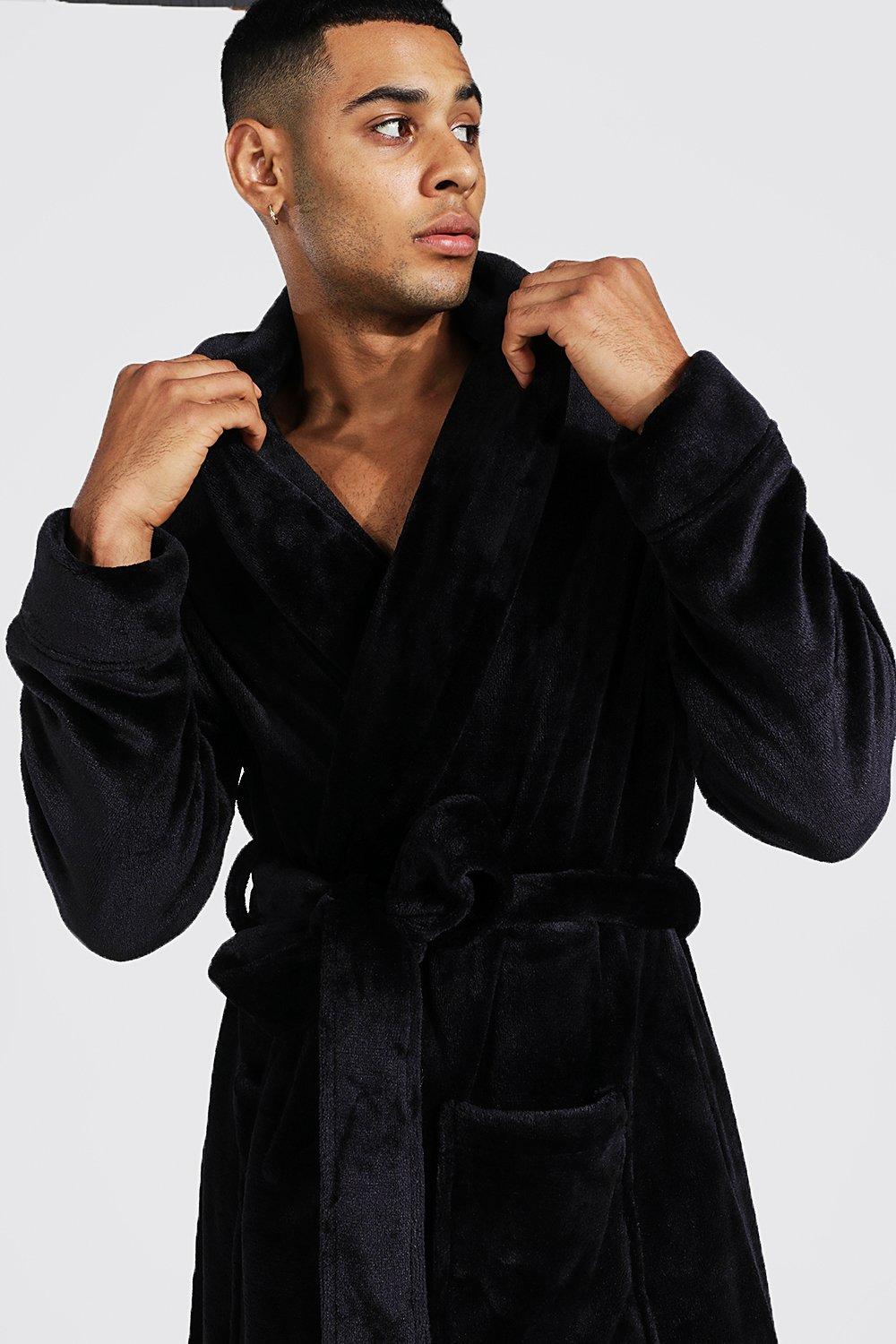 Mens dressing gown outlet boohoo