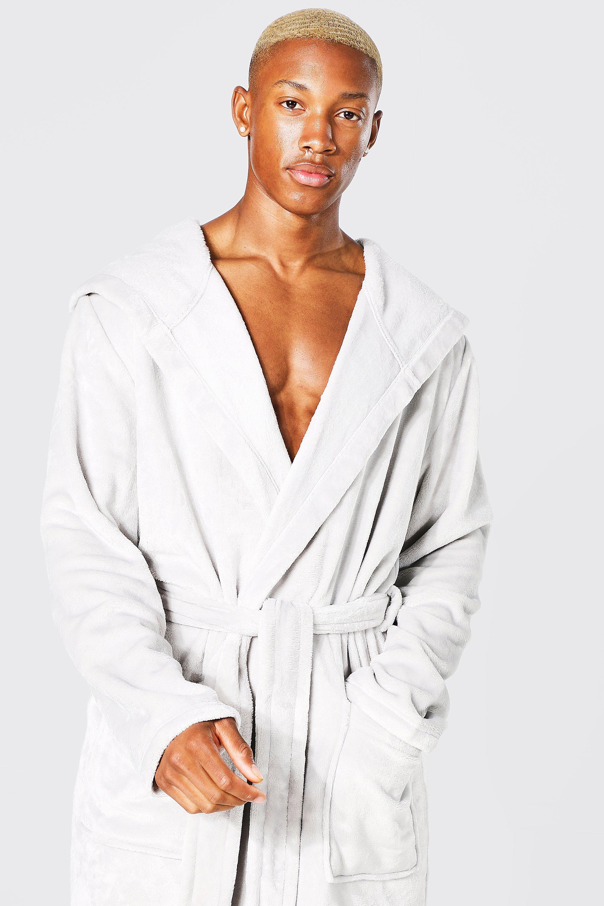 Mens towelling robe hot sale with hood