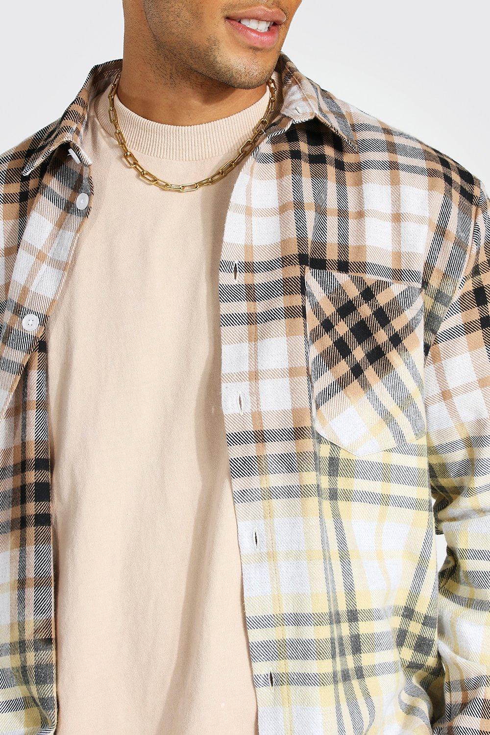 Heavy Weight Bleached Check Overshirt