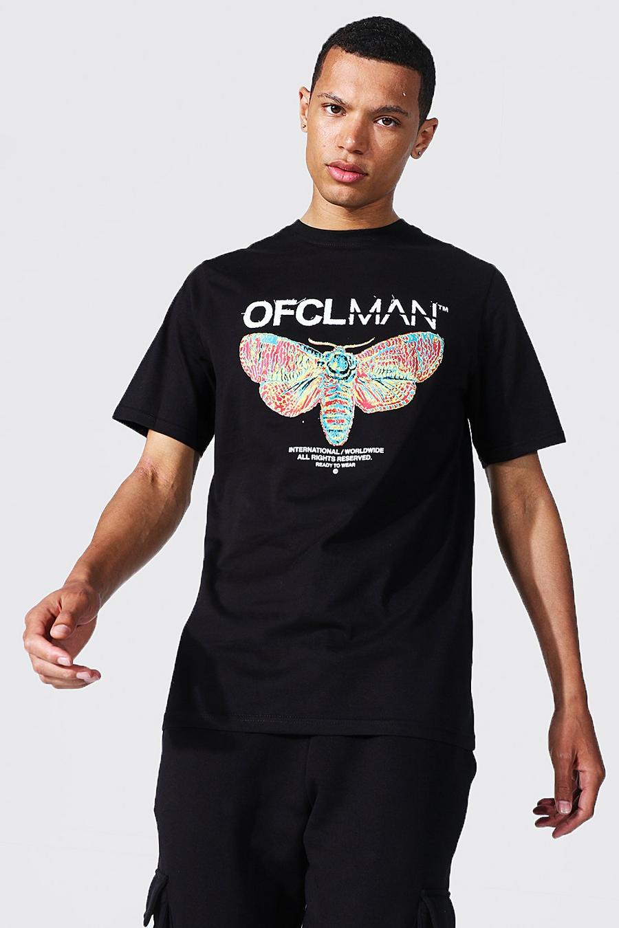 Black svart Tall - MAN Ofcl T-shirt med fjäril image number 1