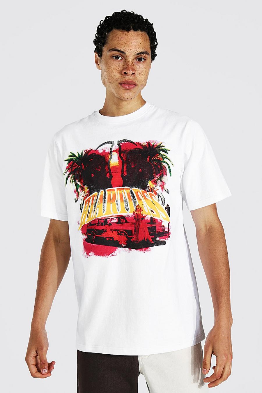 Tall T-Shirt mit Heartless-Print hinten, White blanc image number 1