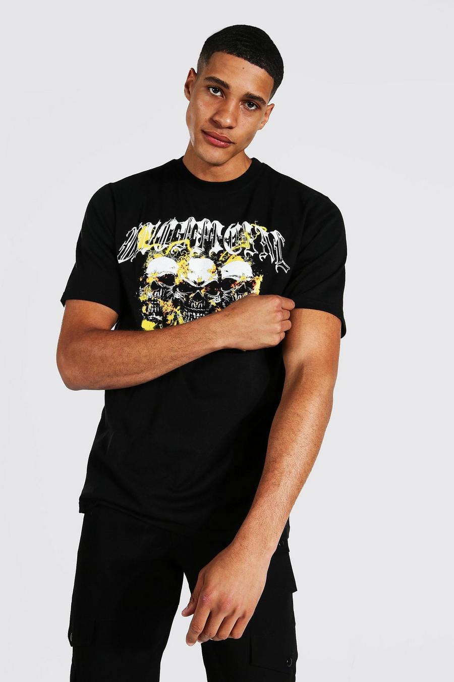 Tall - T-shirt avec imprimé crâne, Black noir image number 1