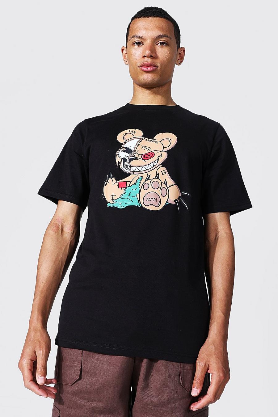 Tall Man Official T-Shirt mit Teddy-Print, Black noir image number 1