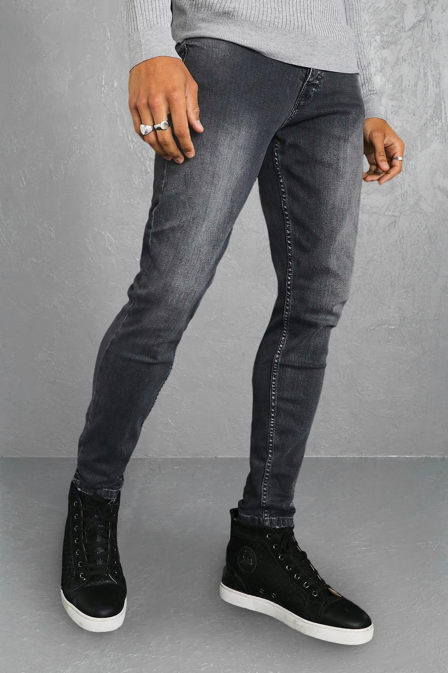 אפור כהה מכנסי ג'ינס סקיני נמתחים image number 1