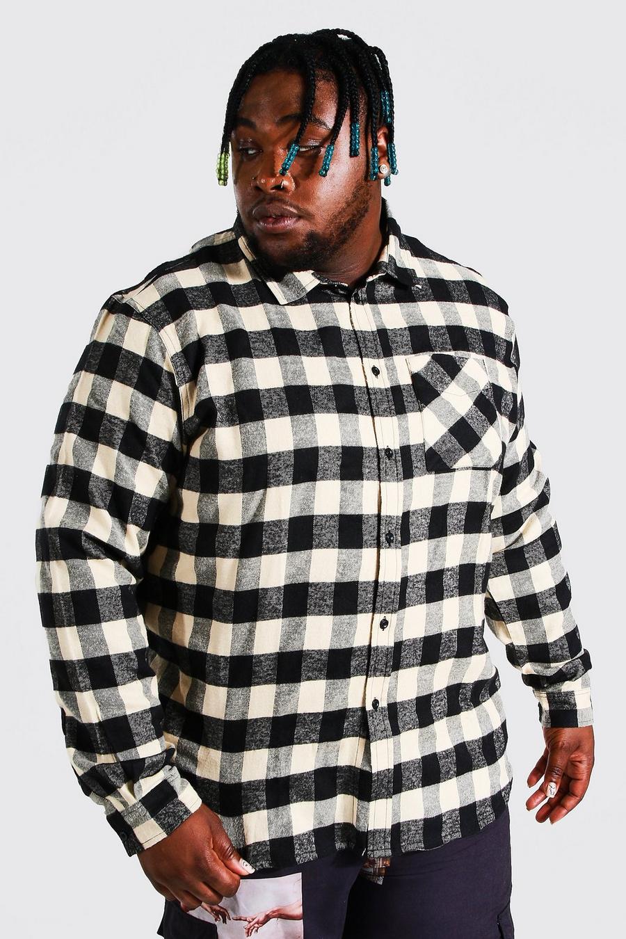 Tan Plus Long Sleeve Flannel Buffalo Check Shirt image number 1