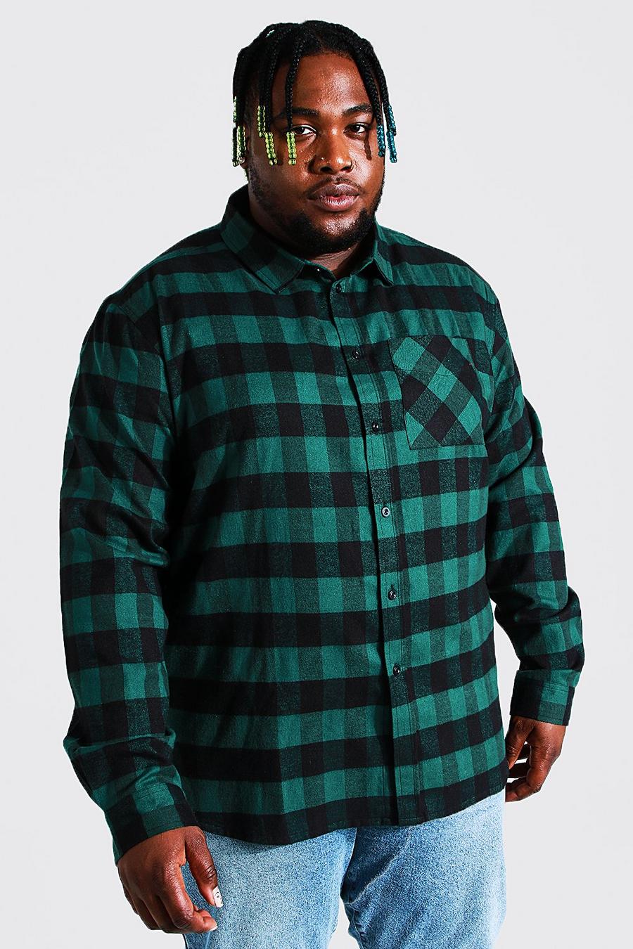Green Plus Long Sleeve Flannel Buffalo Check Shirt image number 1