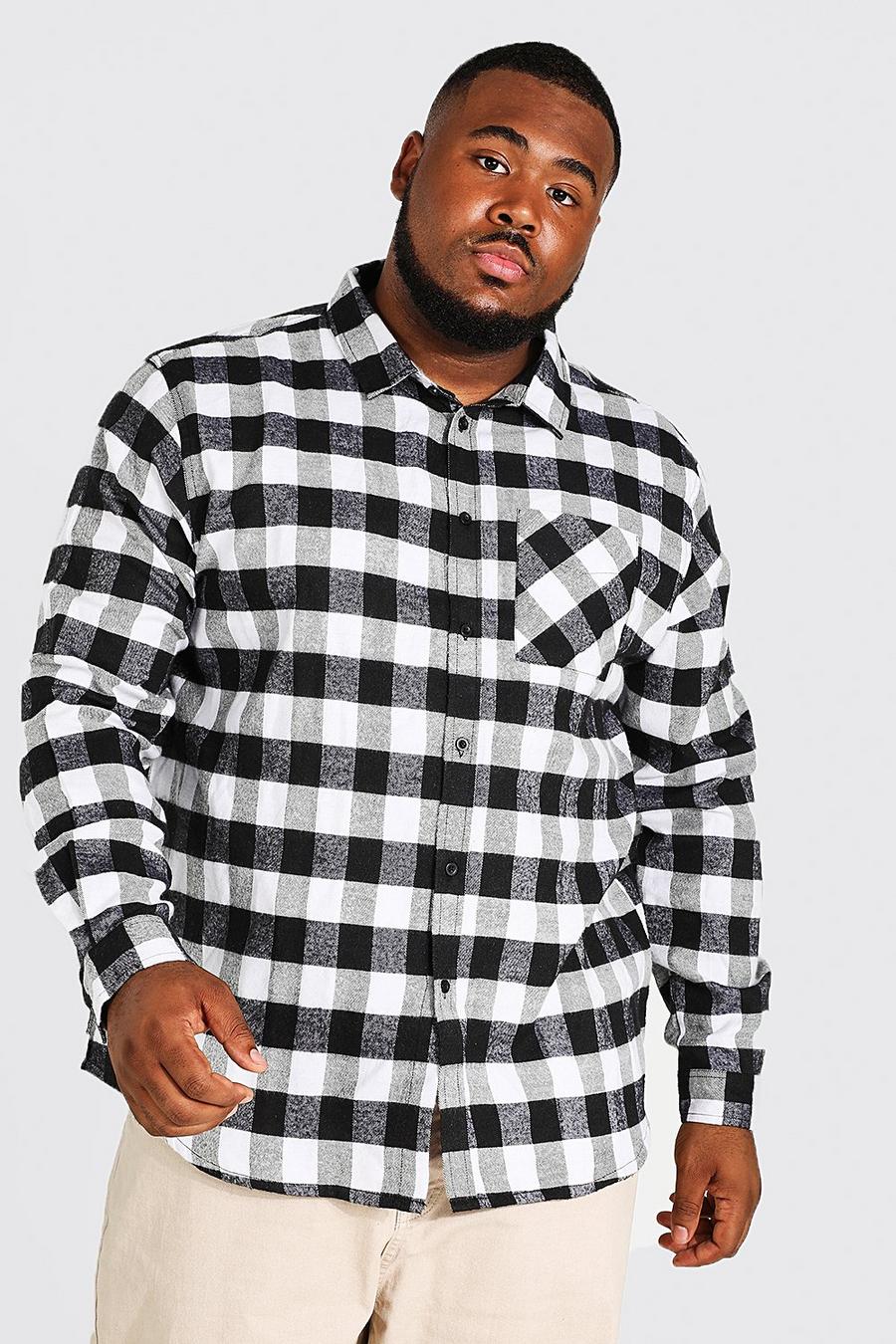Black Plus Long Sleeve Flannel Buffalo Check Shirt image number 1