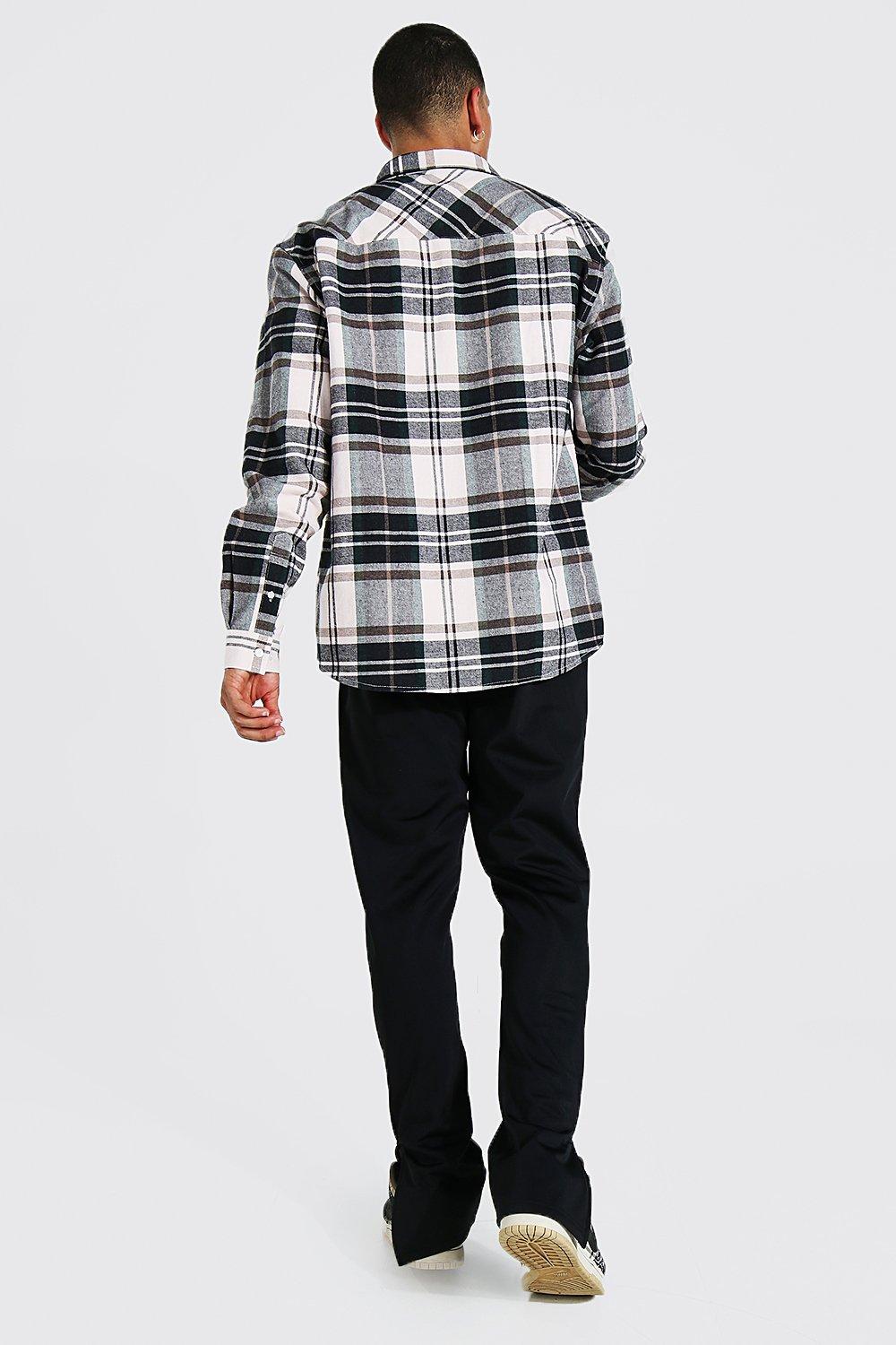 Off-White - Embellished Checked Cotton-Blend Flannel Shirt - Men - Red  Off-White