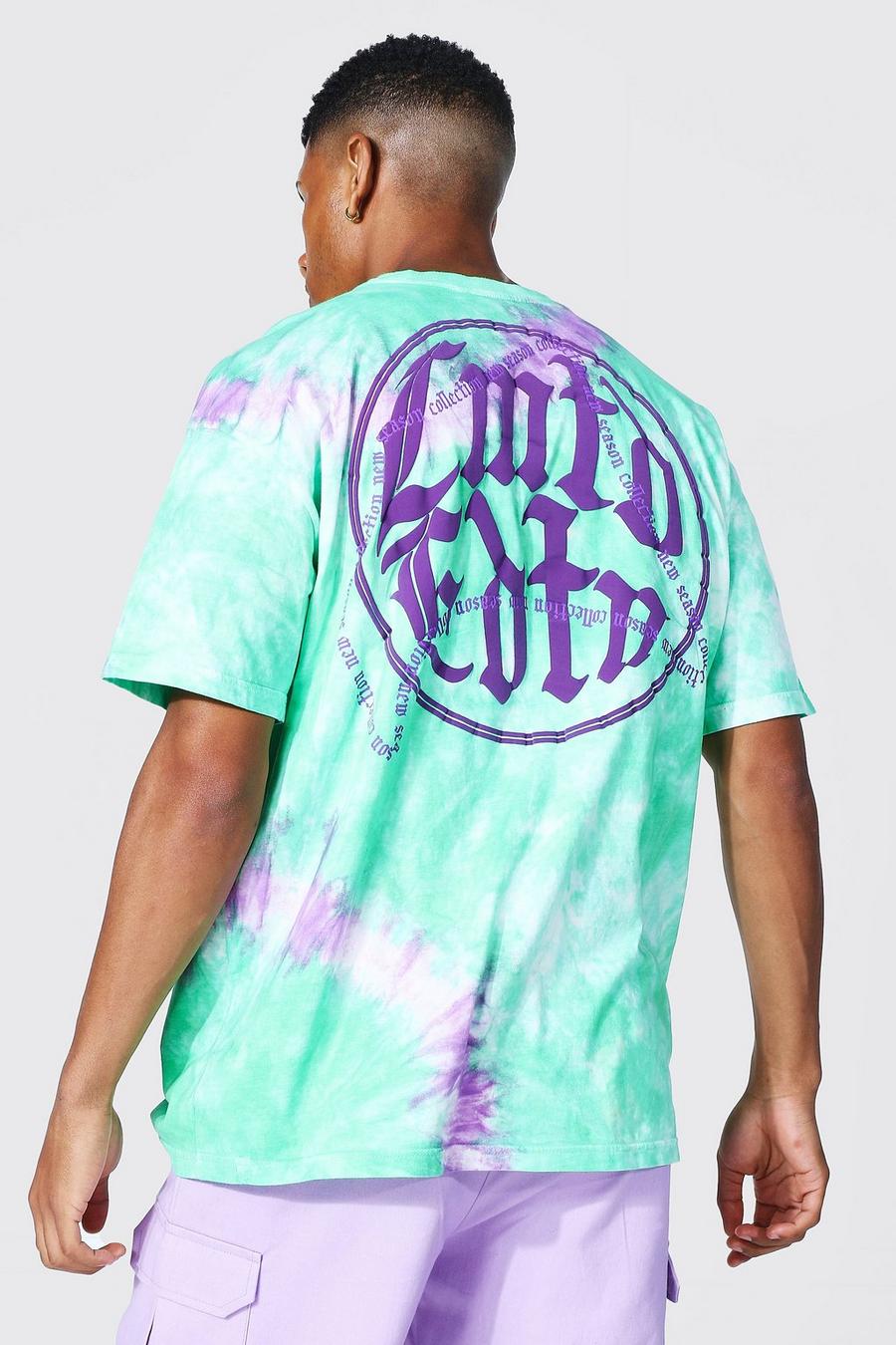 Green Oversized Tie Dye Limited Edition T-Shirt image number 1