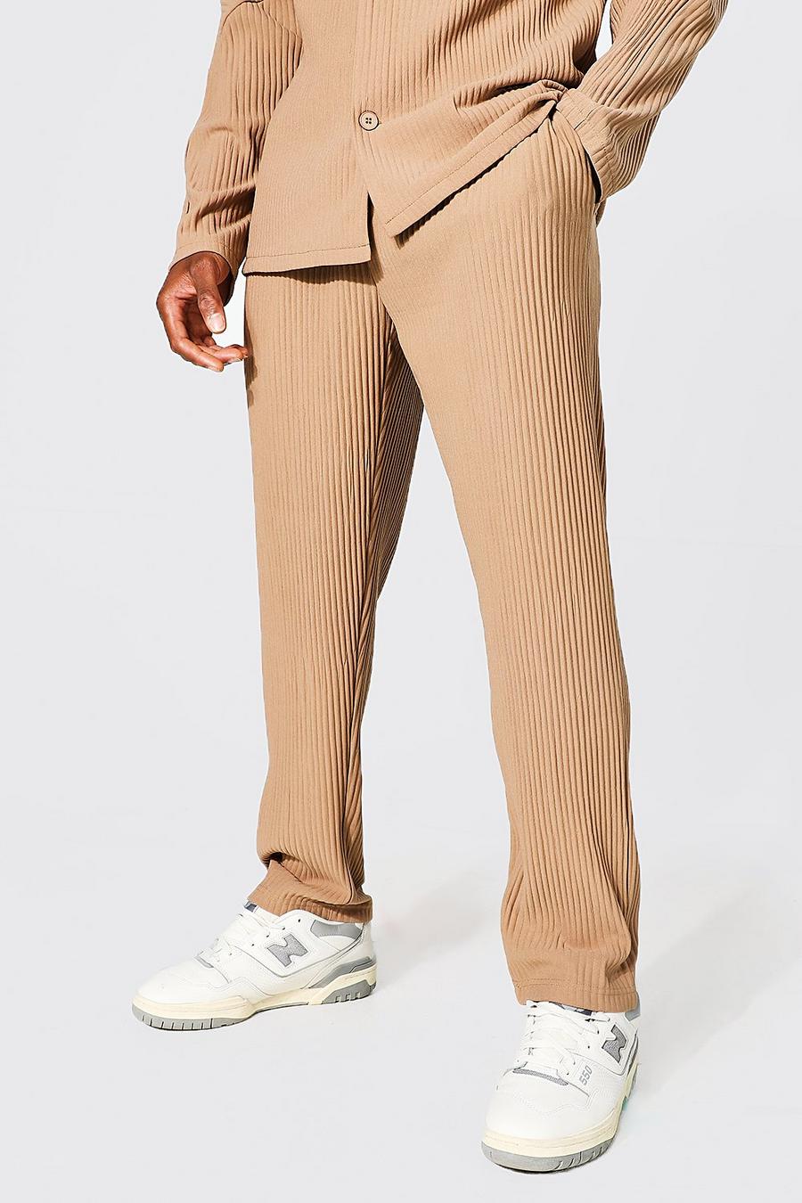 Pantalon slim plissé, Mocha beige image number 1