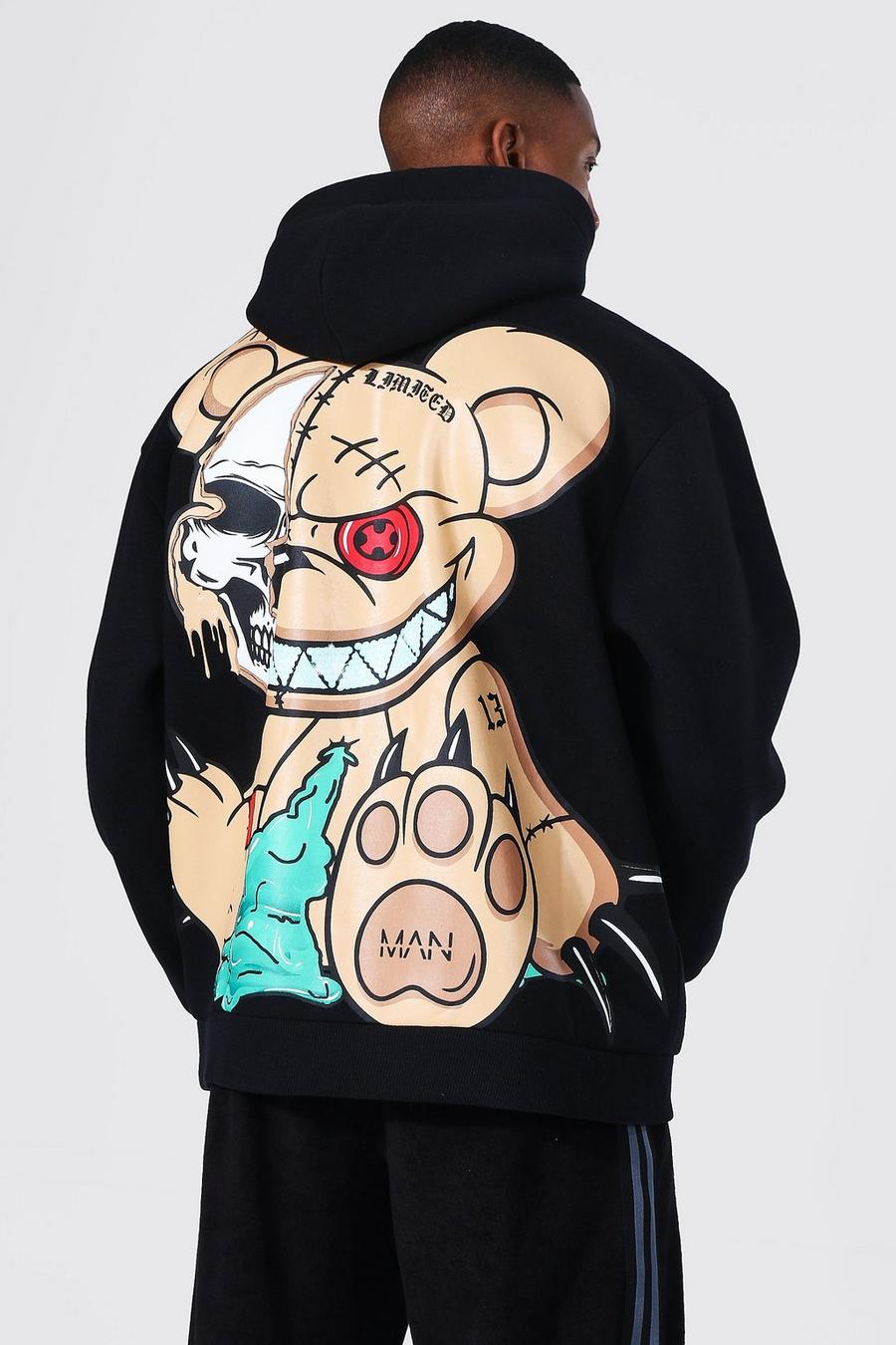 Black Oversized Teddy Ofcl Man Hoodie image number 1