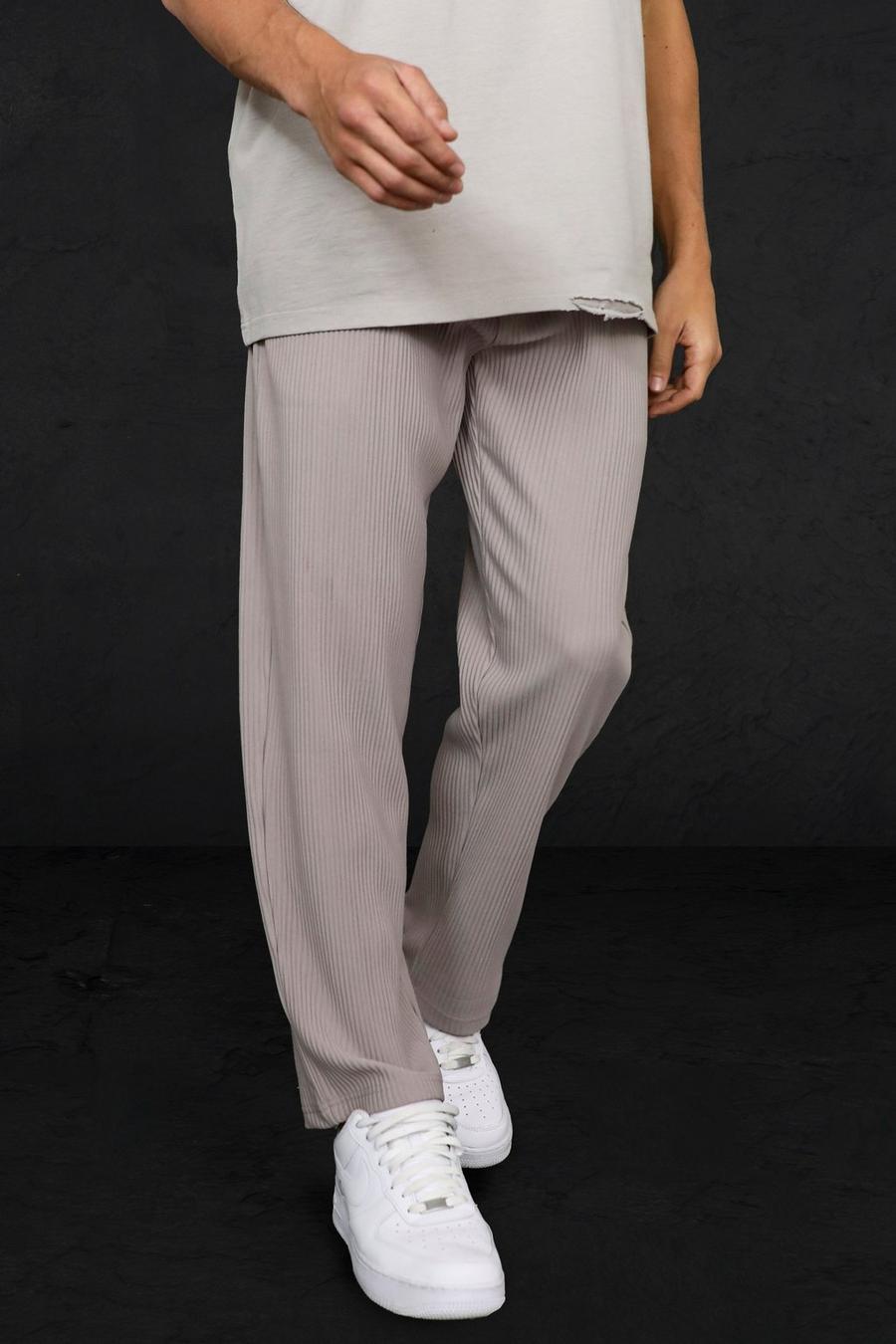 Light grey gris Slim Fit Pleated Trouser image number 1