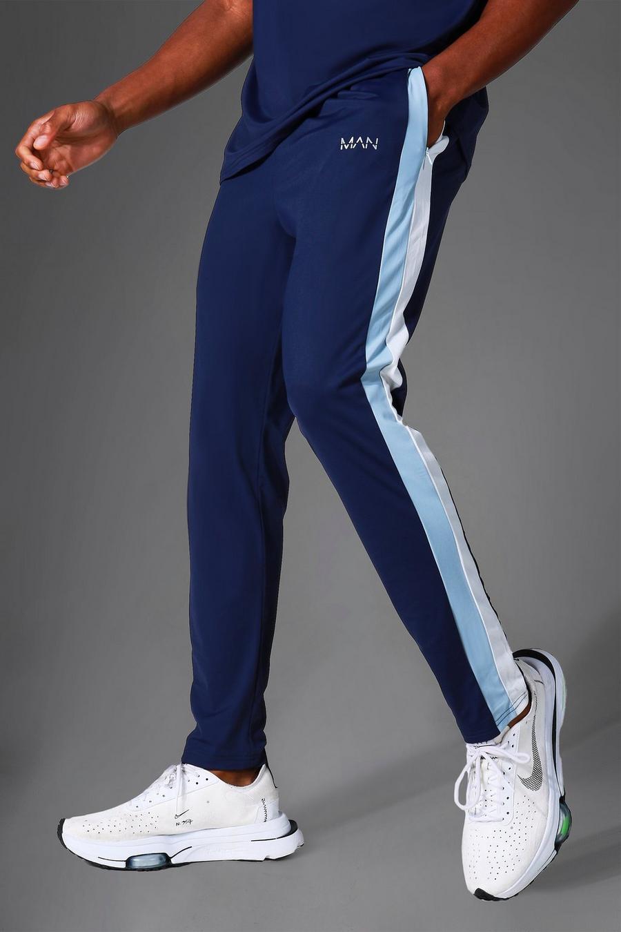 נייבי מכנסי טרנינג ספורטיביים לאימונים עם בלוק צבע מסדרת Man image number 1