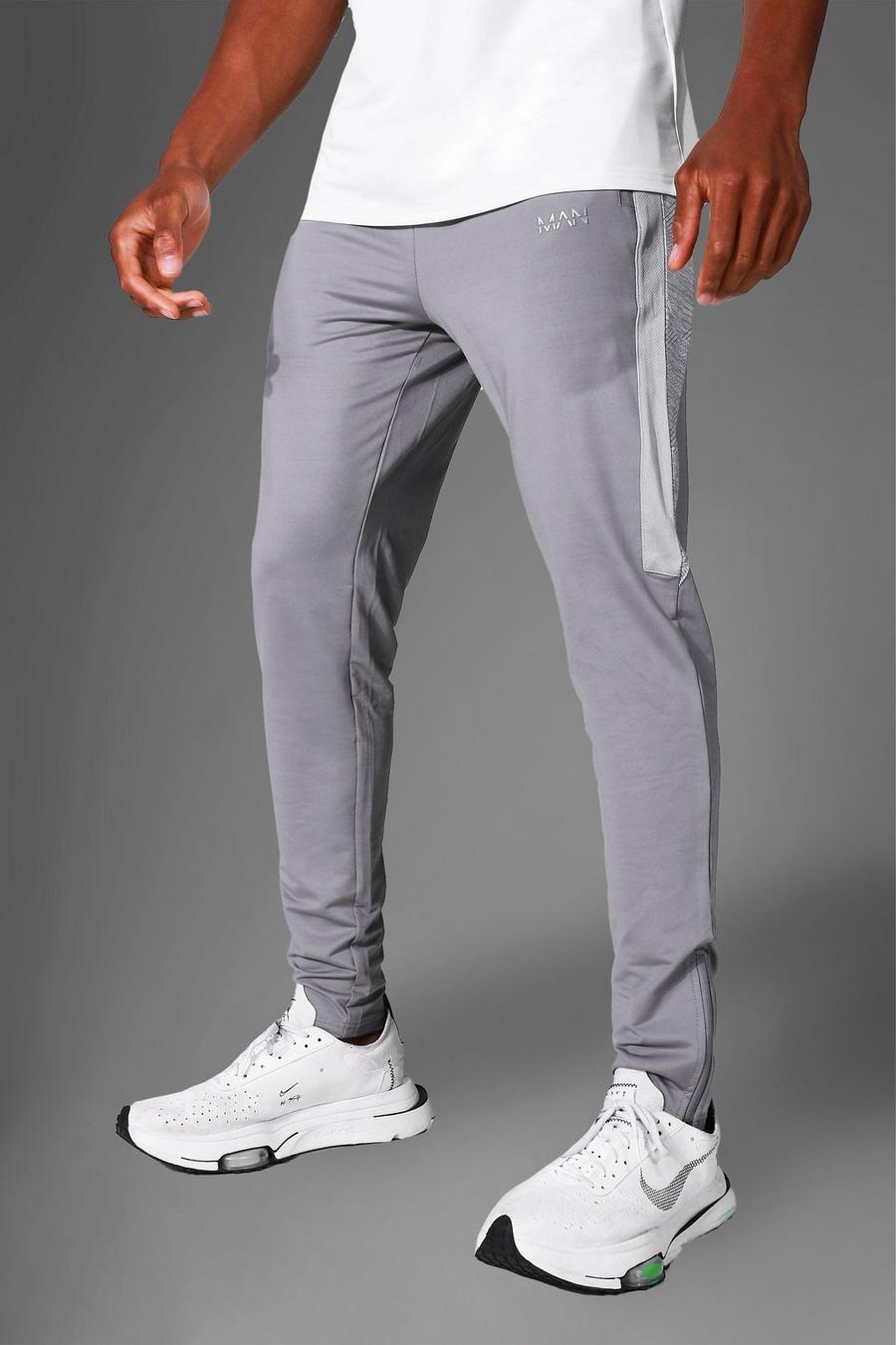 אפור grigio מכנסי טרנינג ספורטיביים לאימונים עם פאנל ודוגמה מסדרת Man