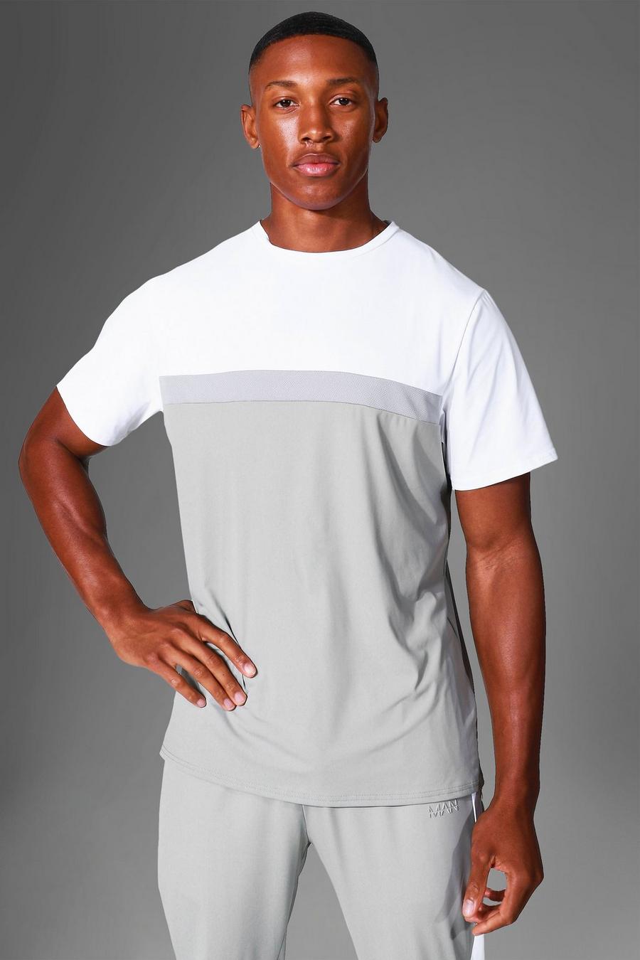 Camiseta MAN Active resistente con colores en bloque, Grey grigio image number 1