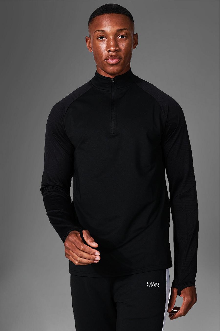 Tuta sportiva Man Active per alta performance con zip, Black negro image number 1