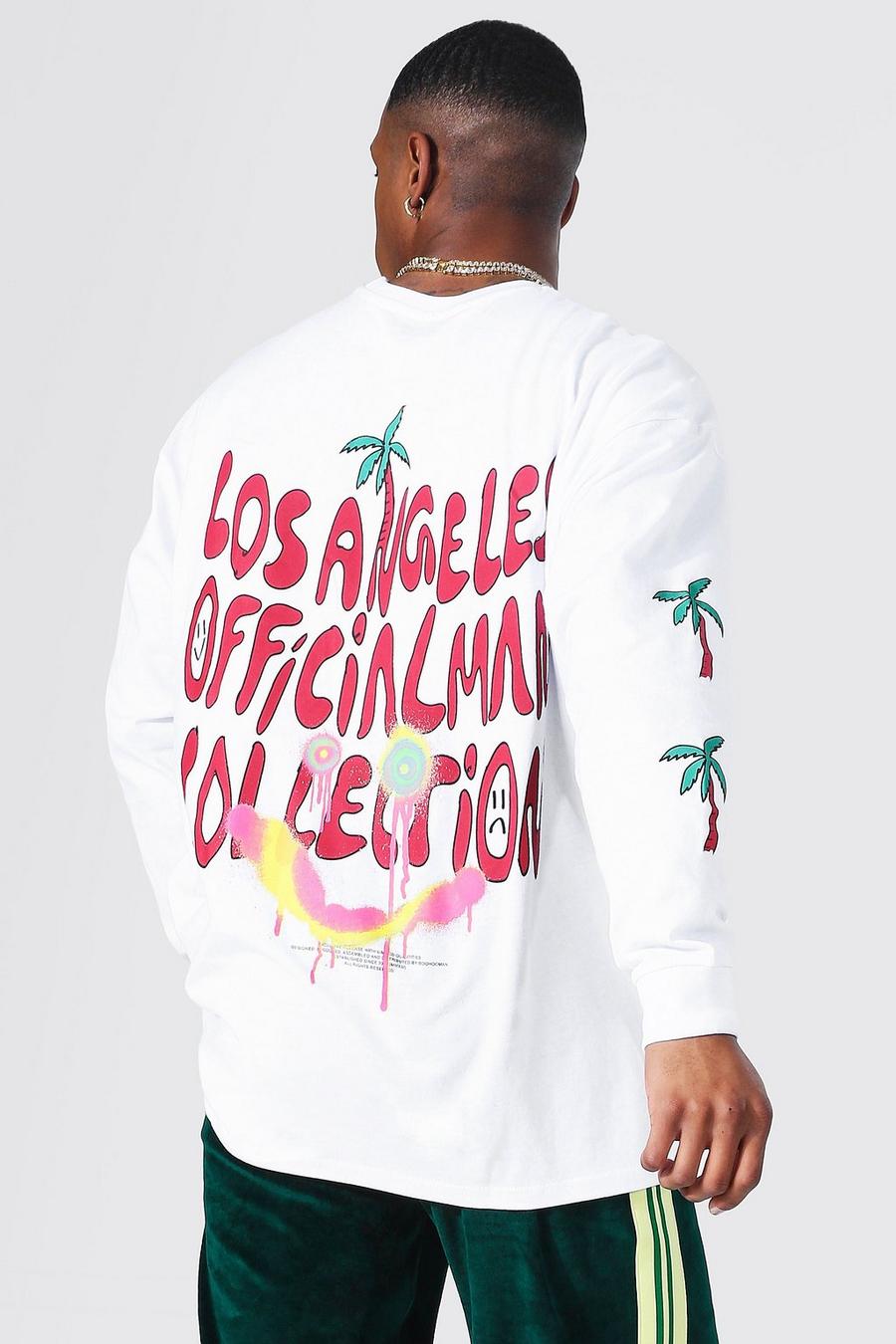 T-shirt oversize à manches longues - Official MAN, White image number 1