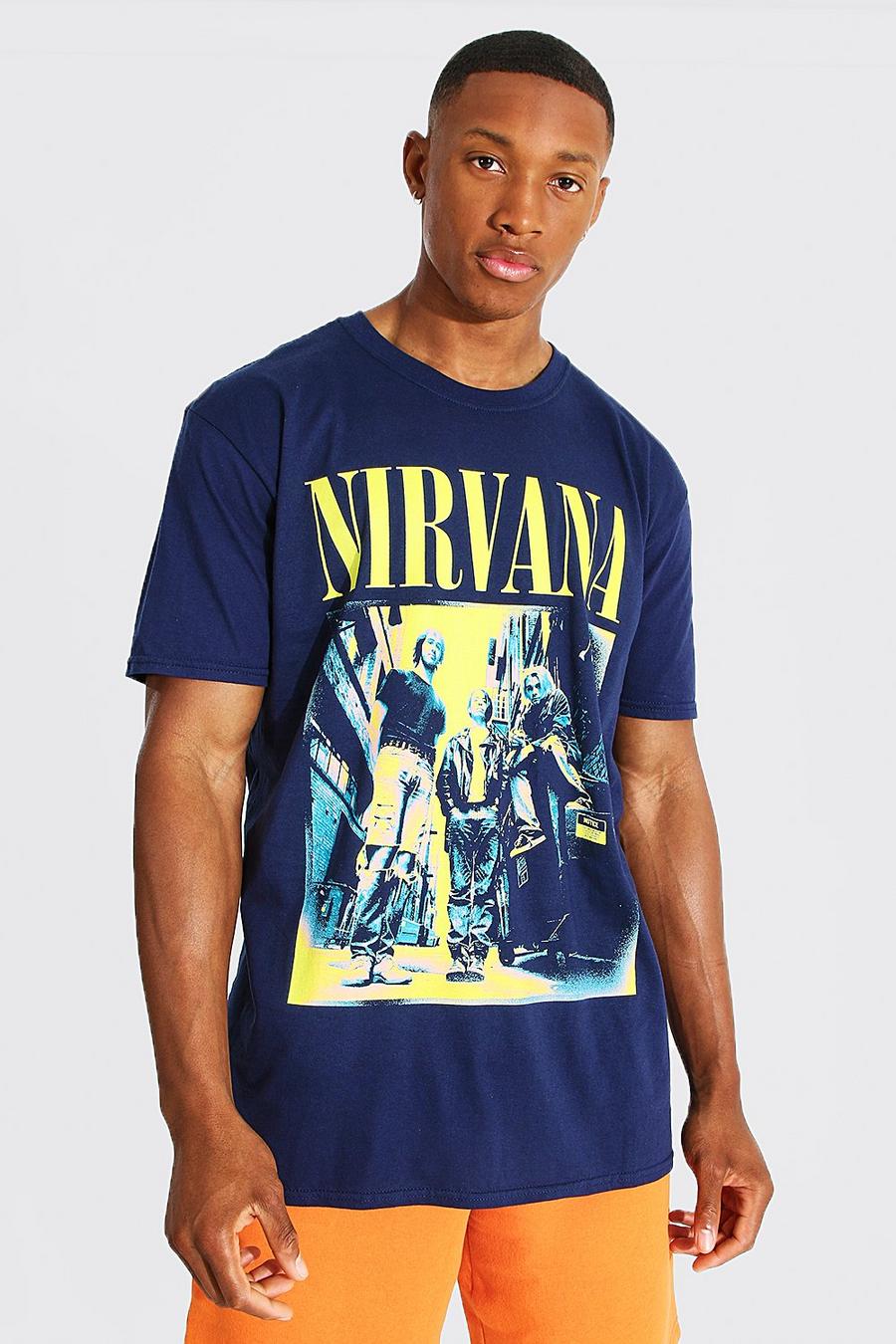 Navy marinblå Nirvana Oversize t-shirt image number 1