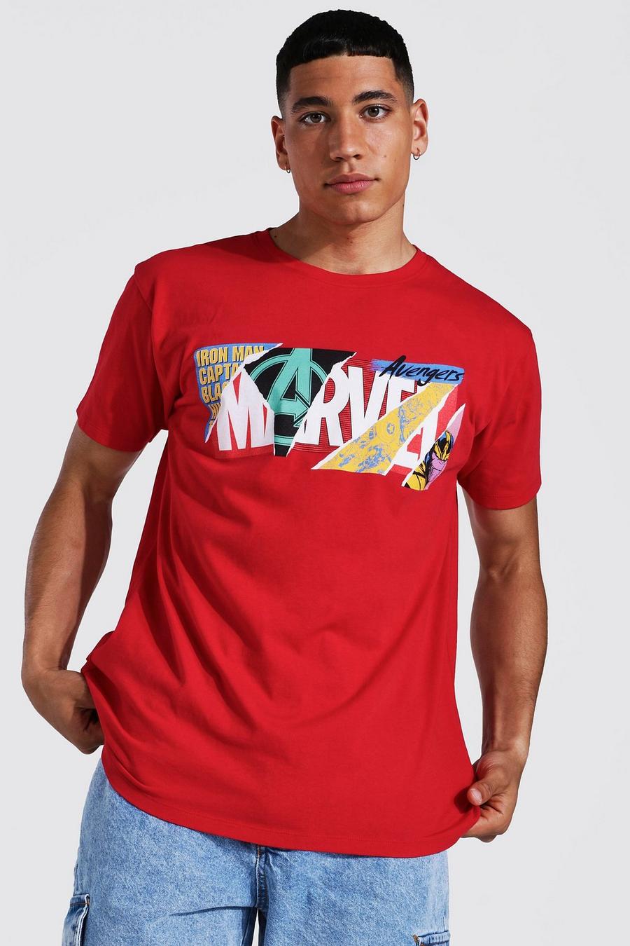 T-Shirt mit Marvel Logo Print, Red image number 1