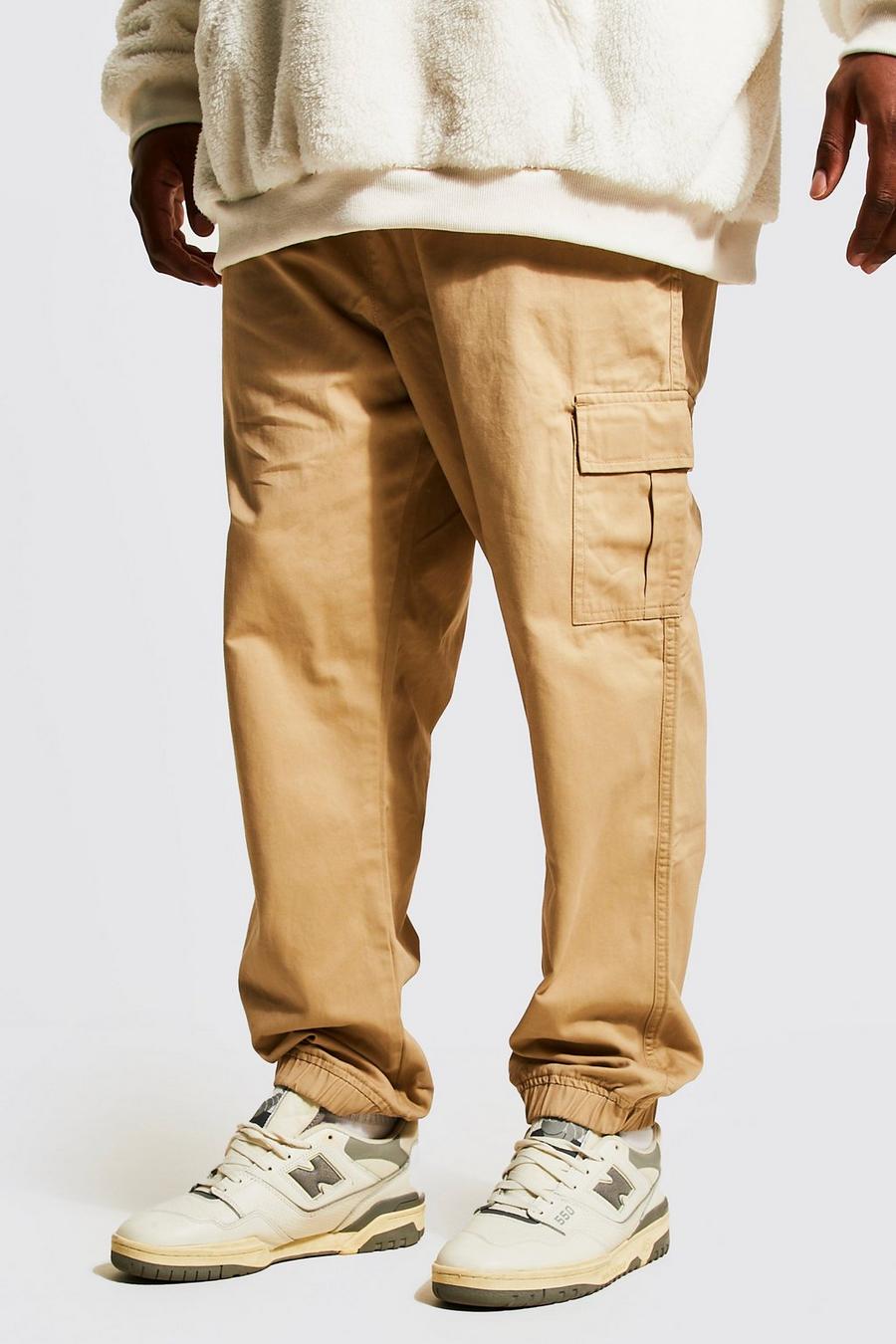 Stone beige Plus Regular Fit Cargo Trouser image number 1