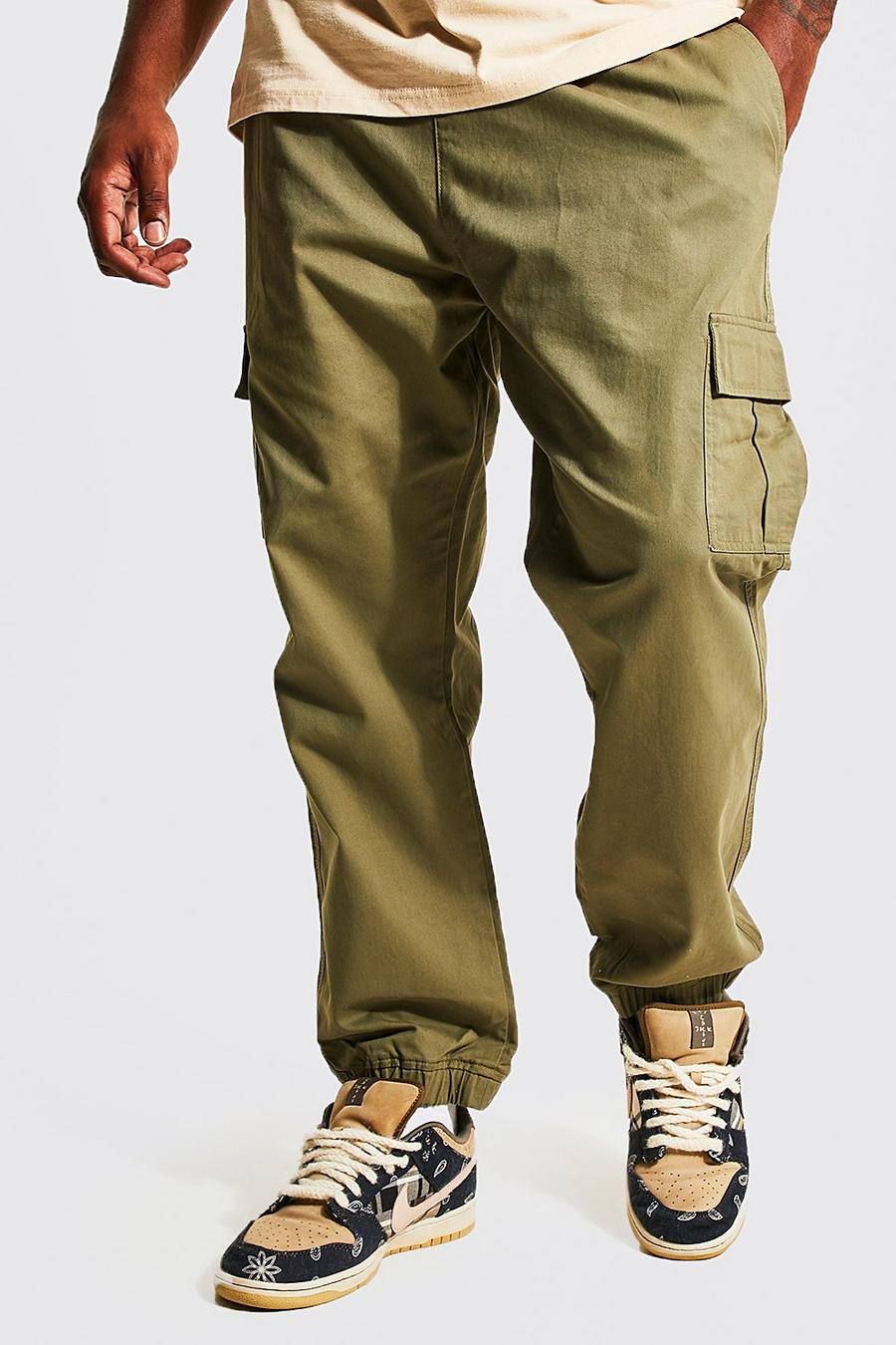 Grande taille - Pantalon cargo coupe droite, Khaki kaki