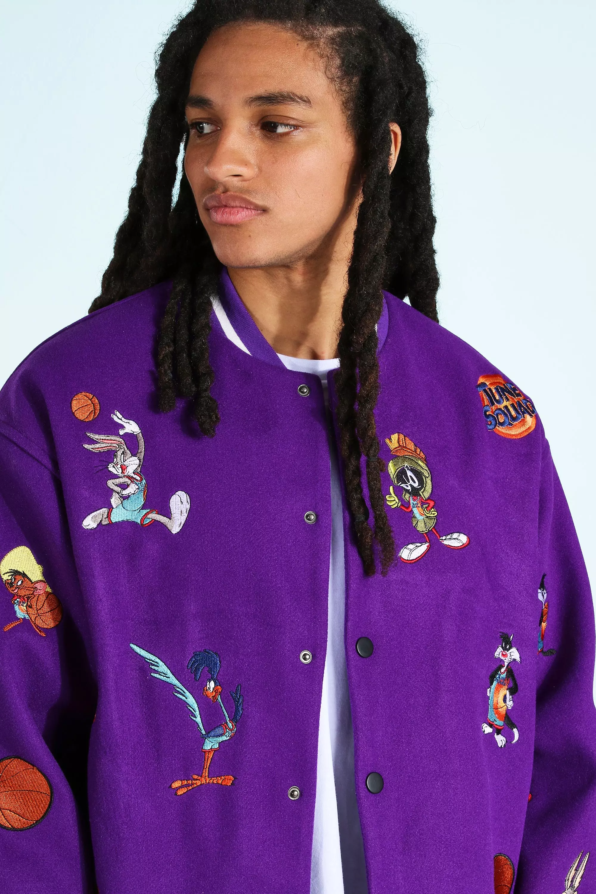 Oversized Space Jam Badge License Bomber