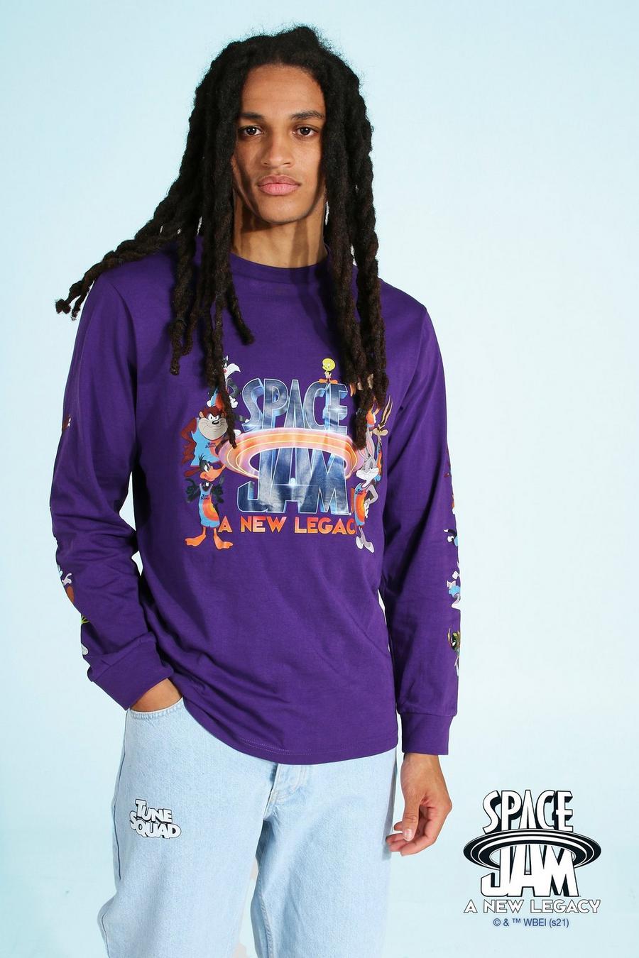 Purple violett Gelicenseerd Space Jam T-Shirt Met Lange Mouwen image number 1